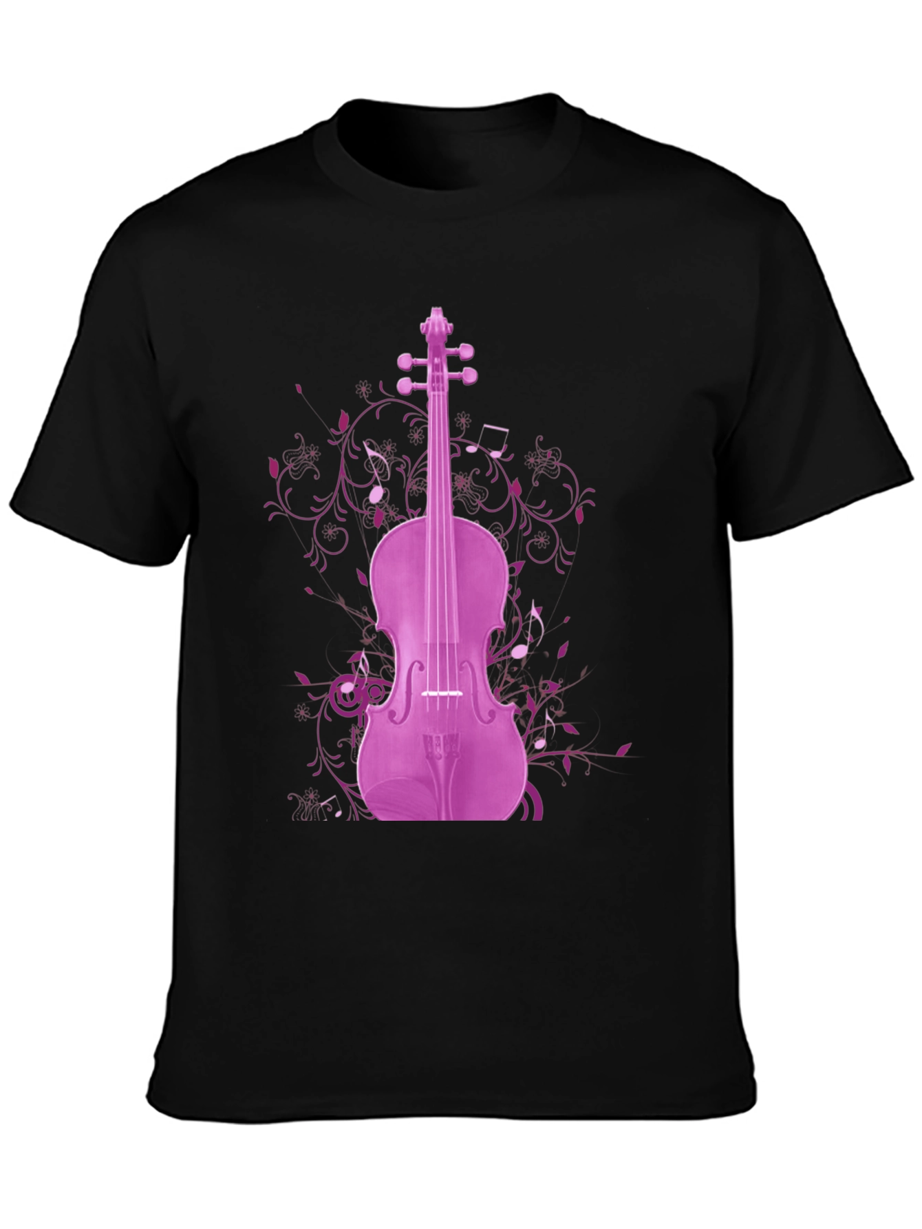 Musical Violin Graphic Tee - Black