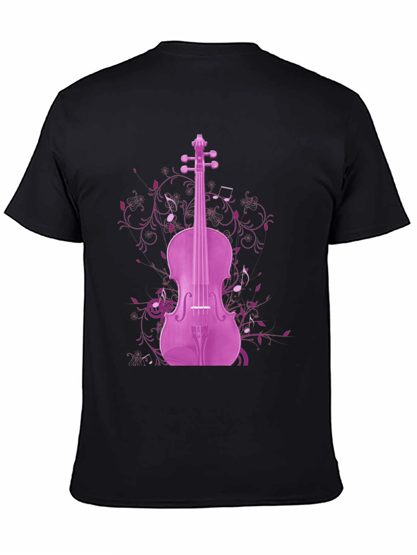 Musical Violin Graphic Tee - Black