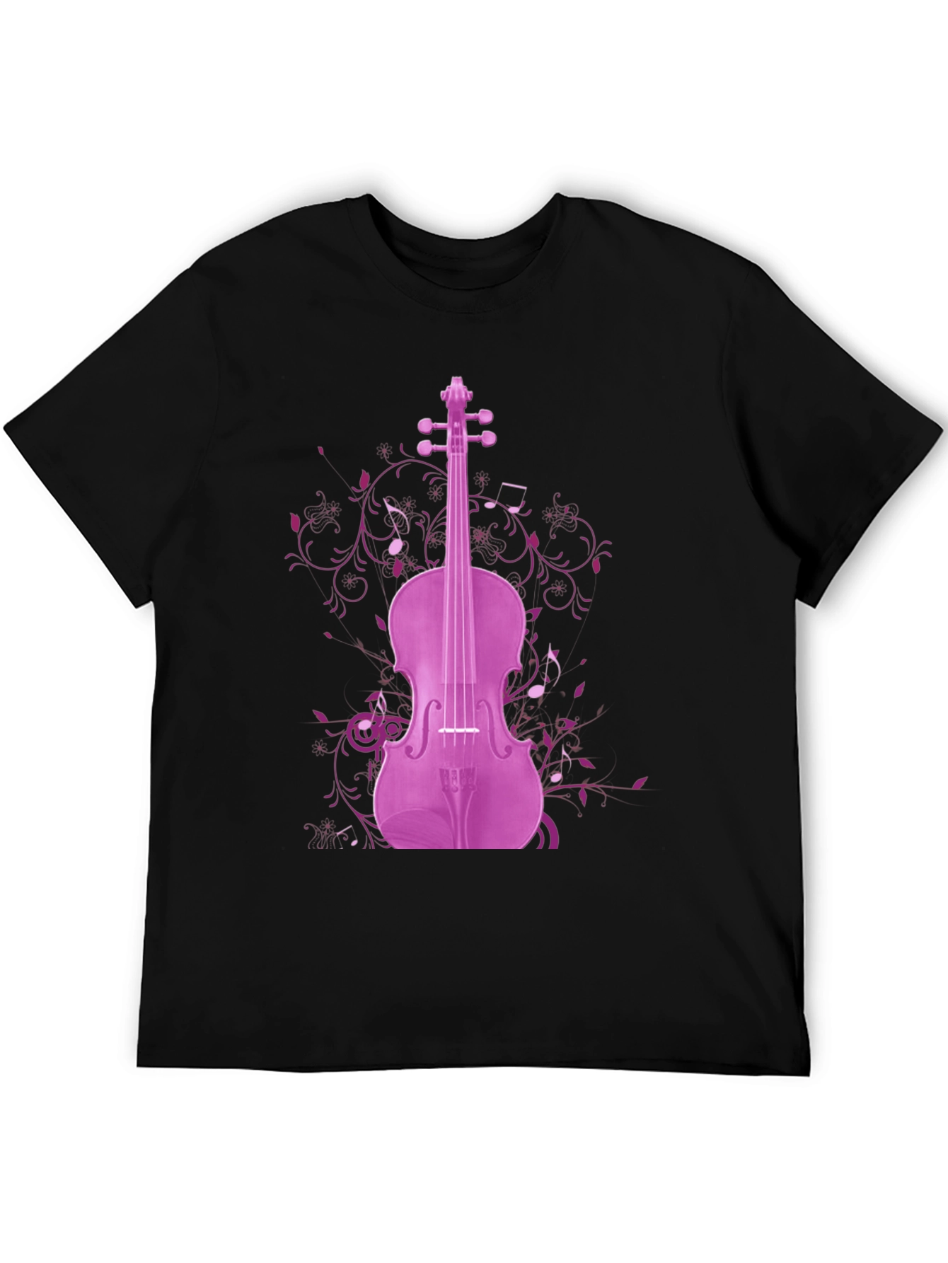 Musical Violin Graphic Tee - Black