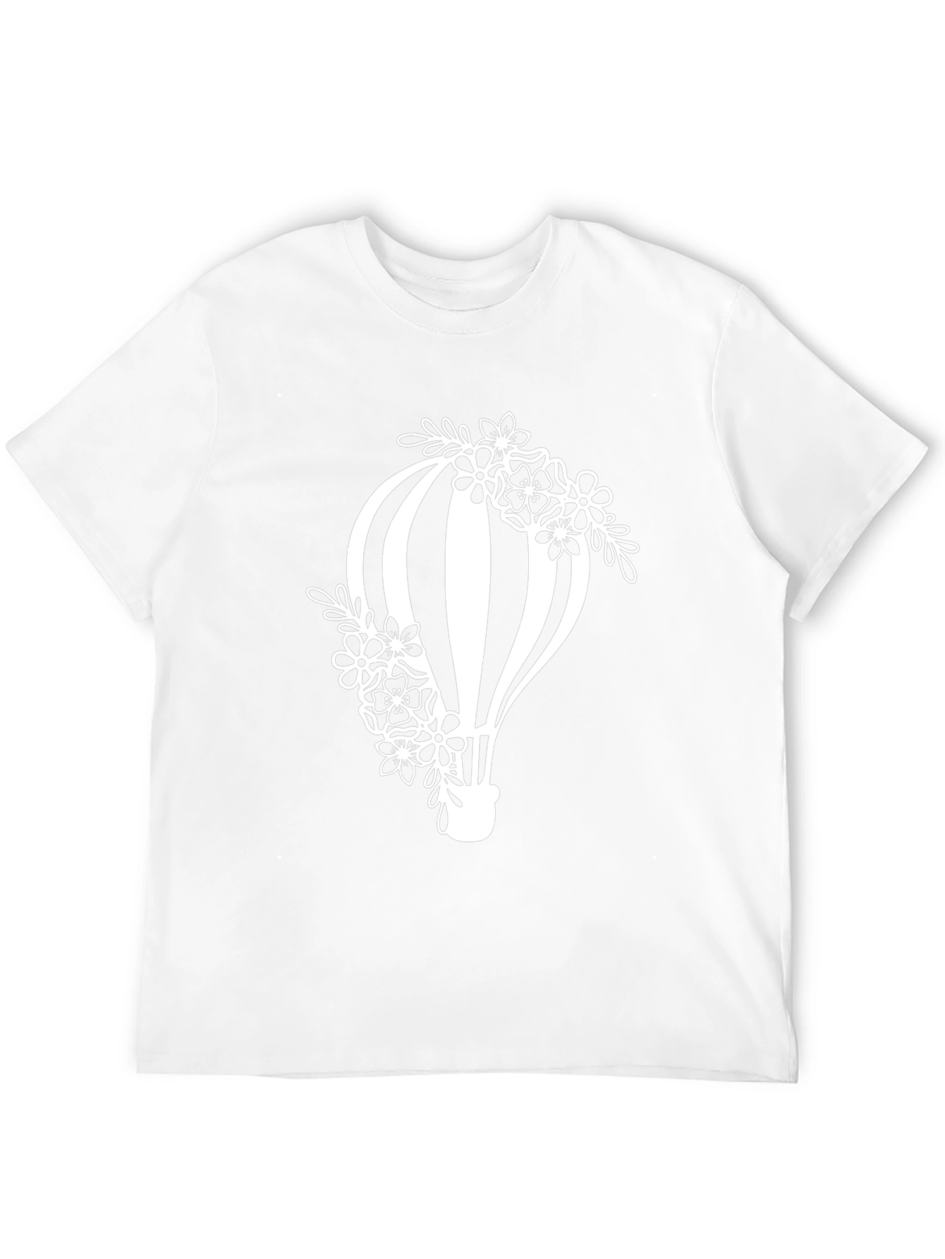 Floral Hot Air Balloon Graphic Tee - Black