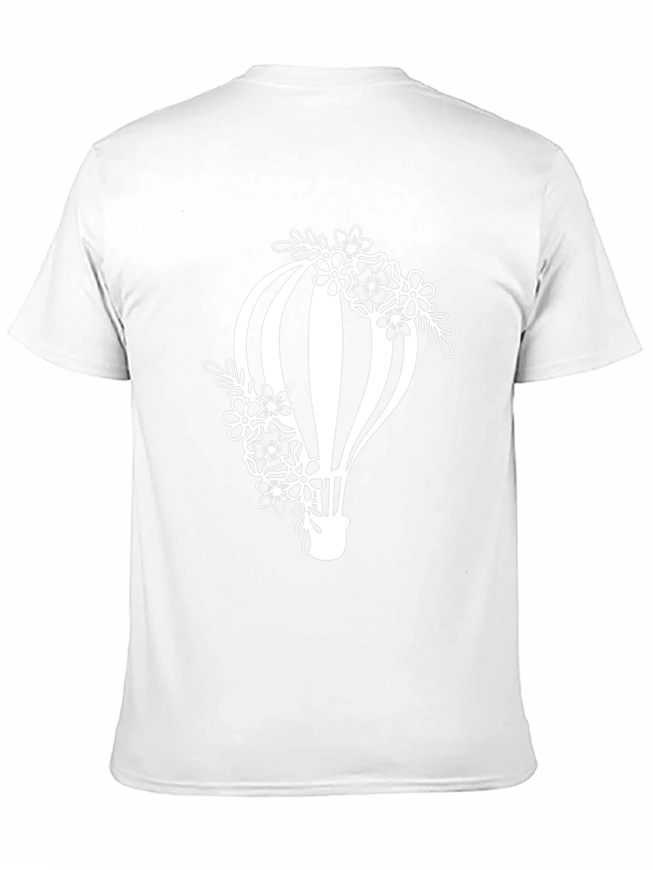 Floral Hot Air Balloon Graphic Tee - Black