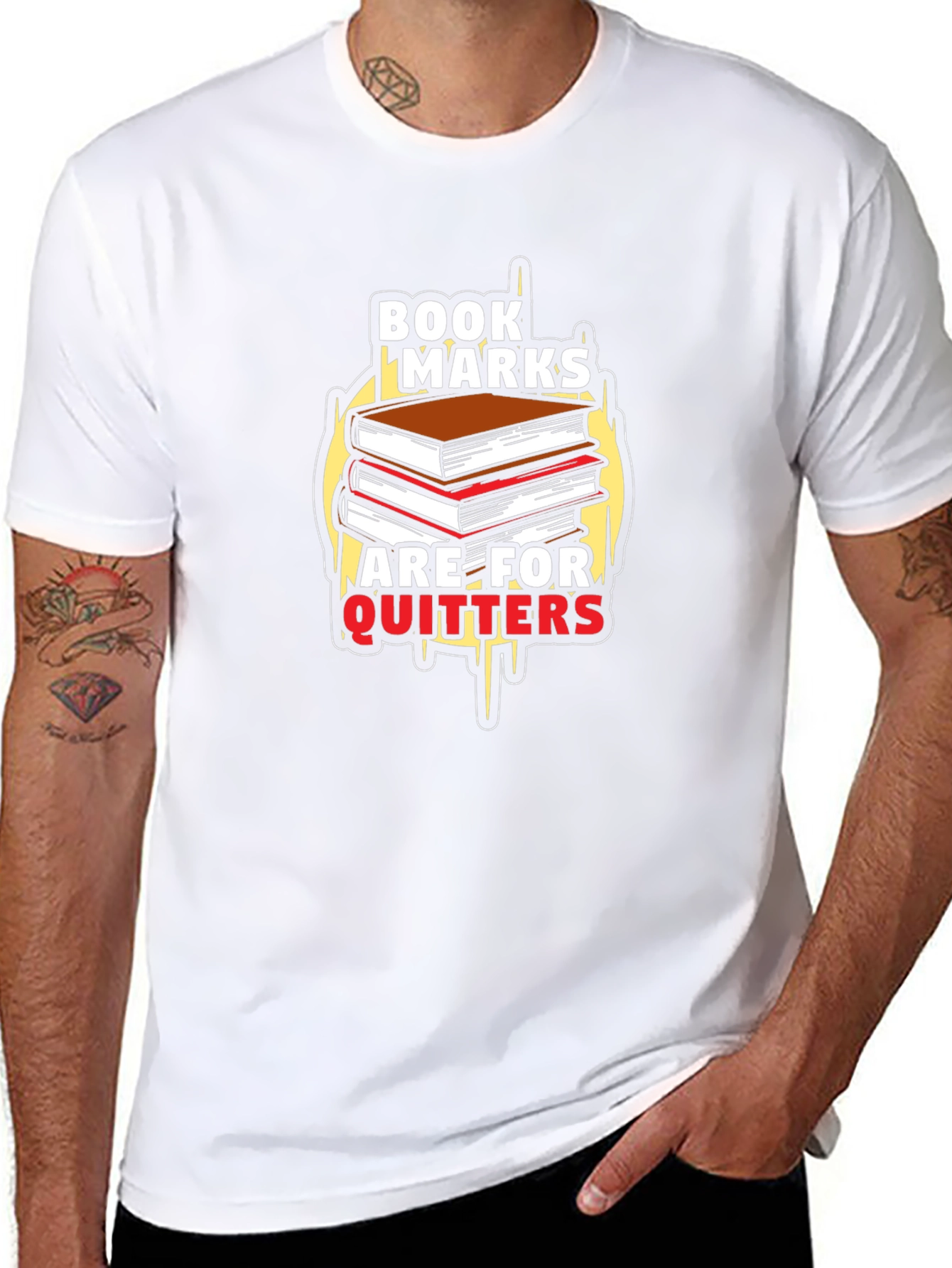 Bookmarks Are For Quitters Black T-Shirt