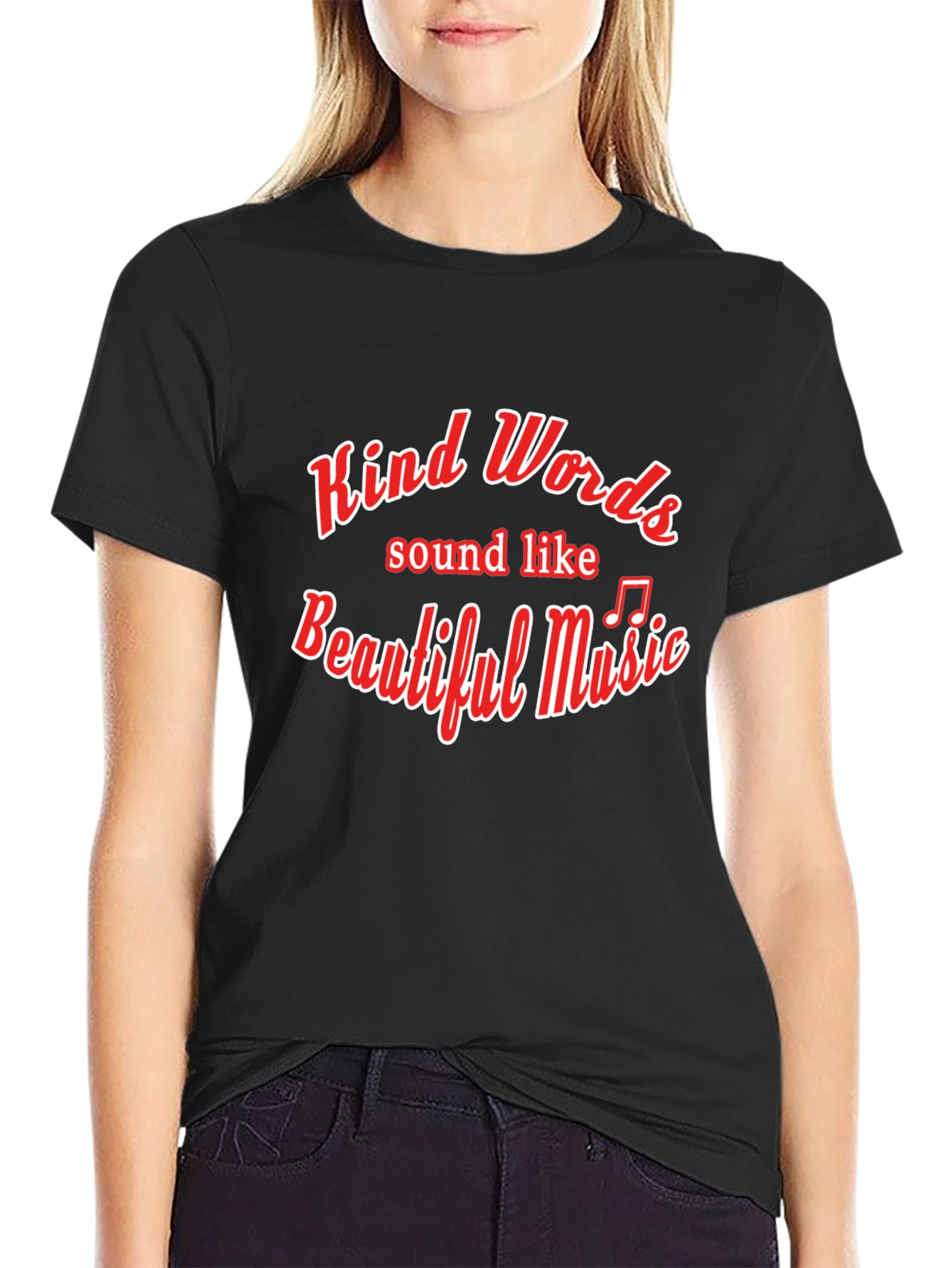 Kind Words Music T-Shirt - Black Crew Neck