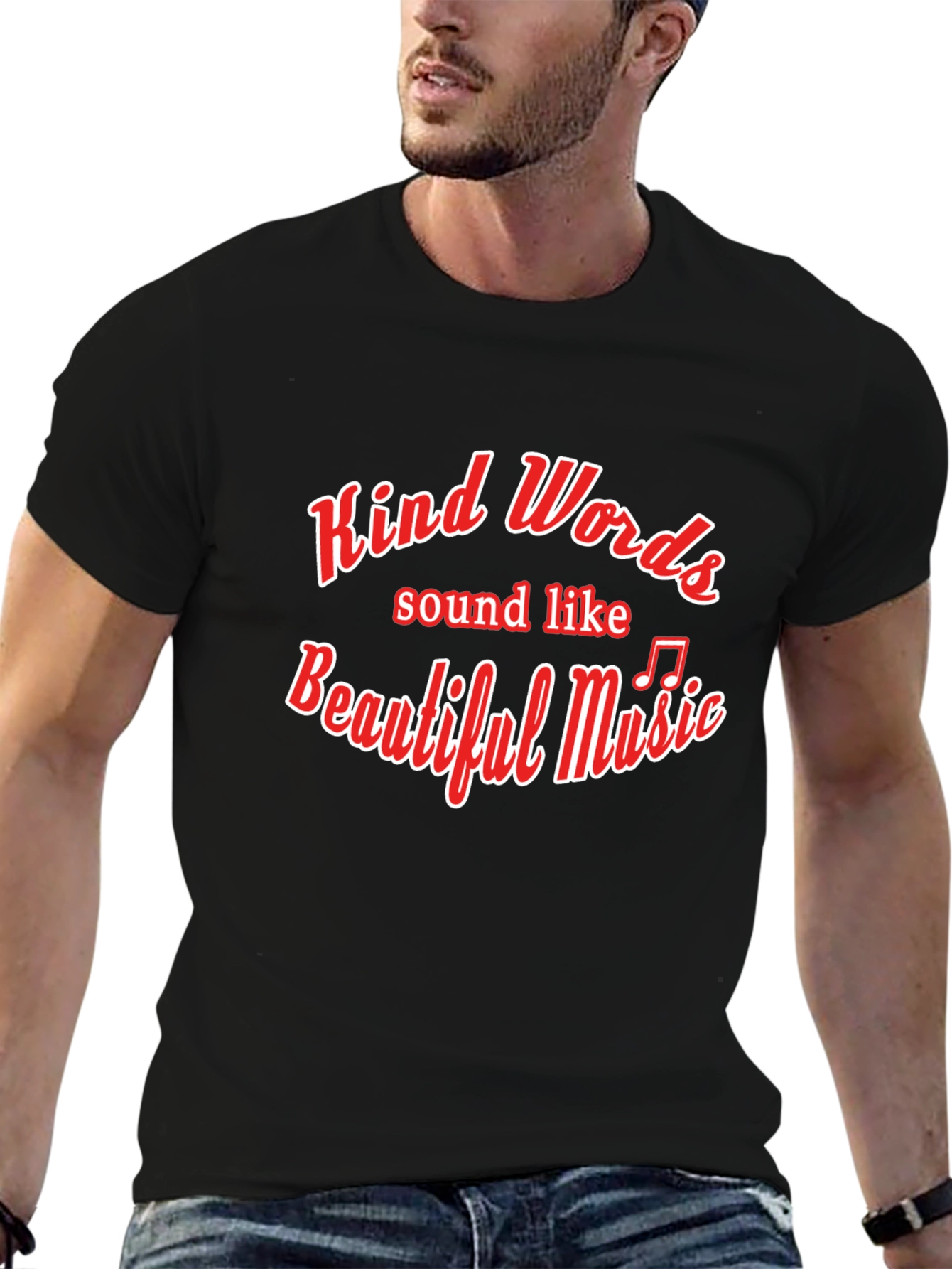 Kind Words Music T-Shirt - Black Crew Neck