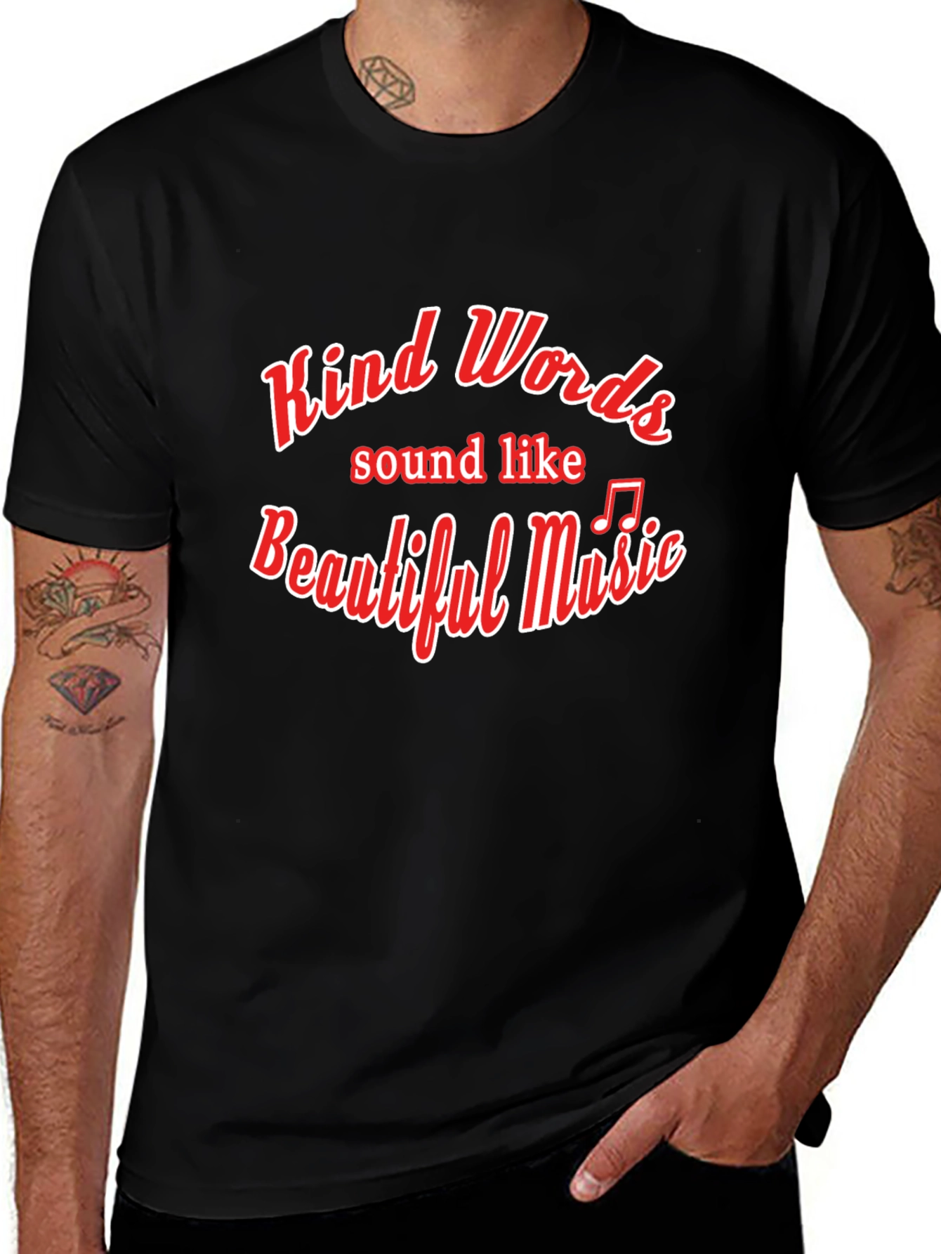 Kind Words Music T-Shirt - Black Crew Neck