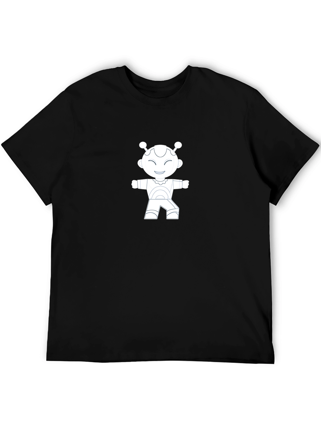 Robot Graphic Tee - Cool Black Shirt