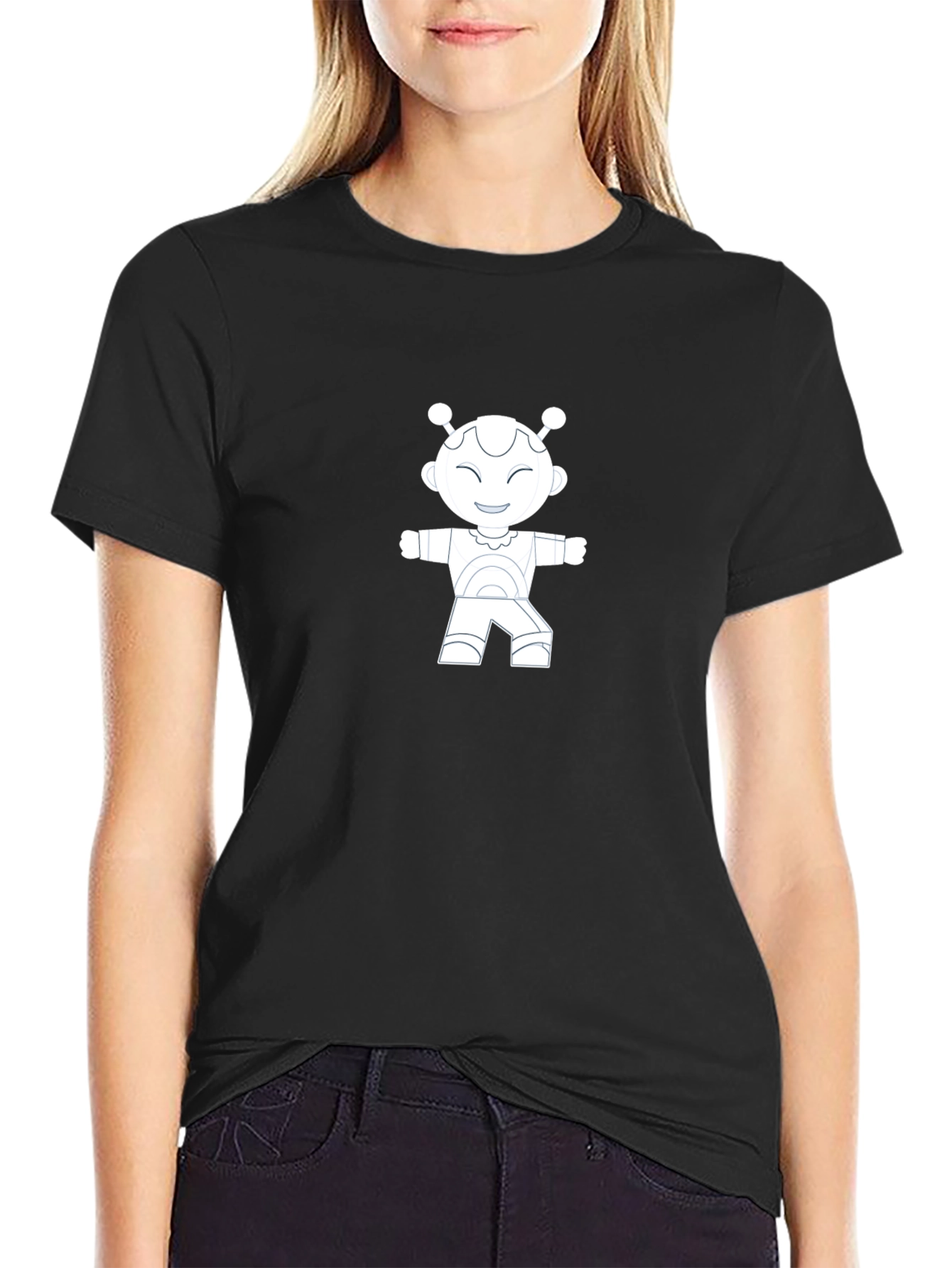 Robot Graphic Tee - Cool Black Shirt