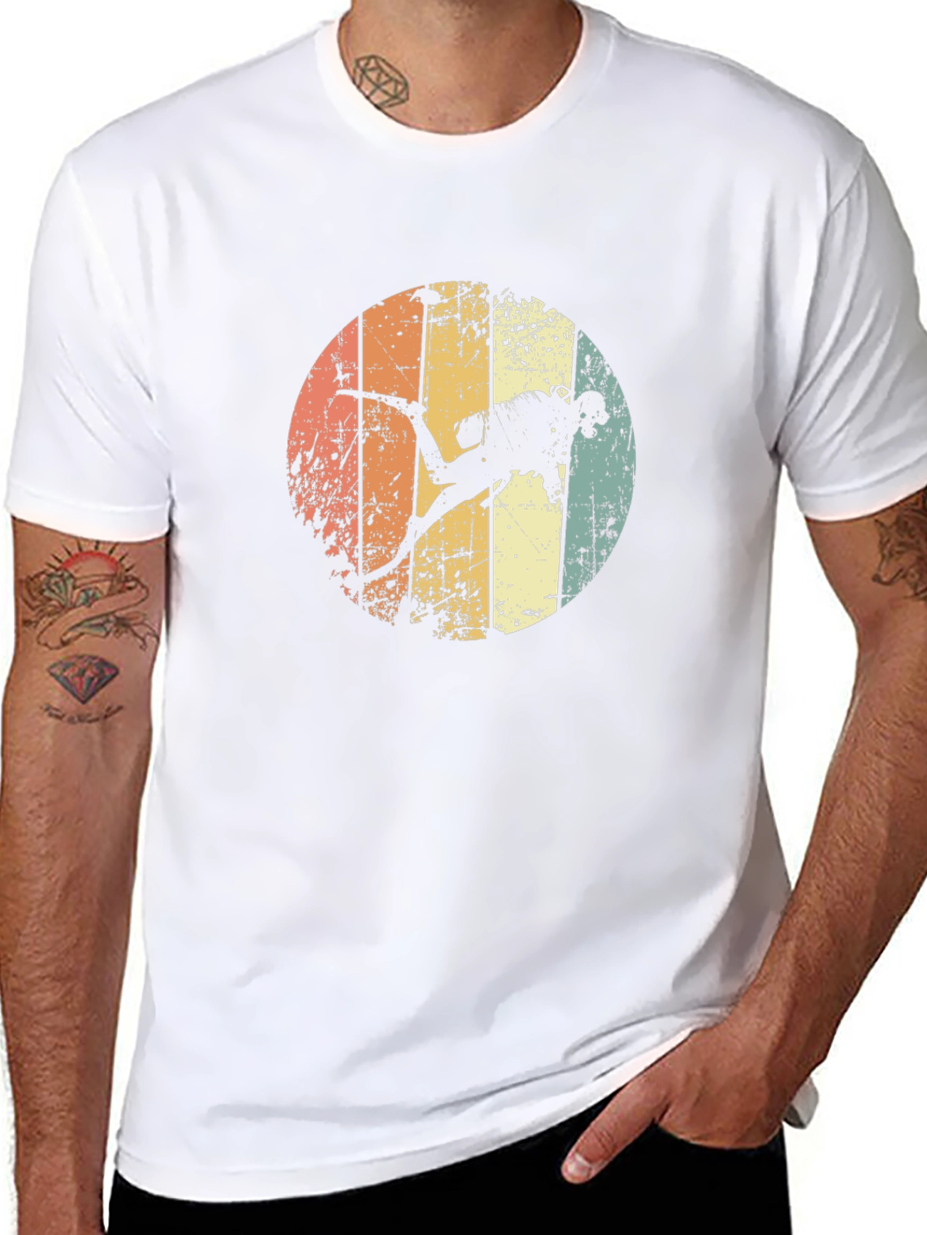 Retro Scuba Diver Graphic Tee - Black Cotton