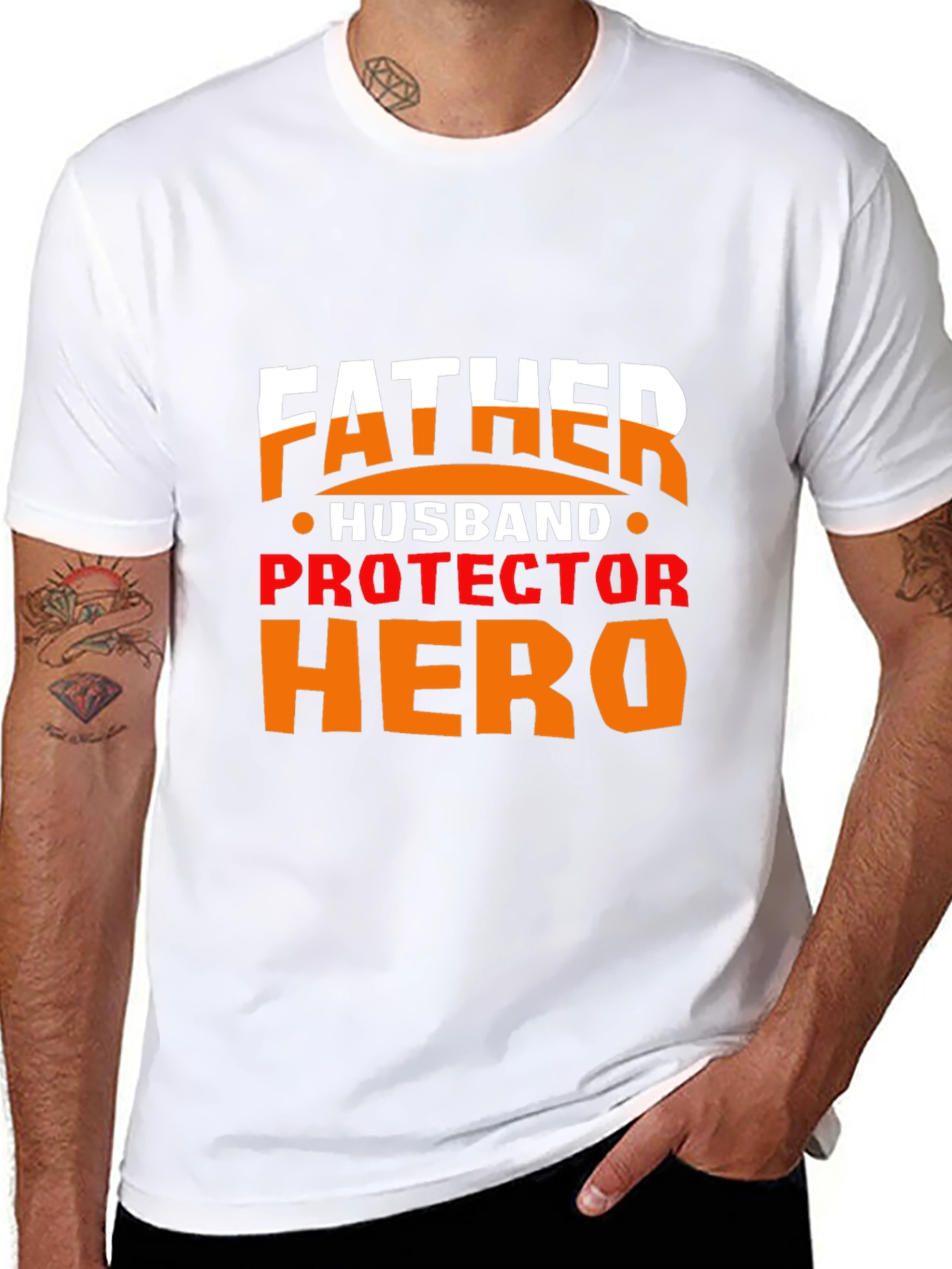 Father Husband Protector Hero Graphic Tee