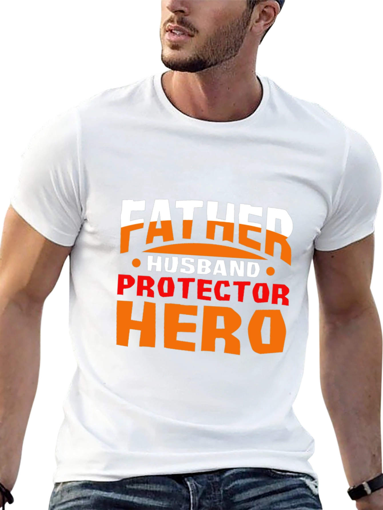 Father Husband Protector Hero Graphic Tee