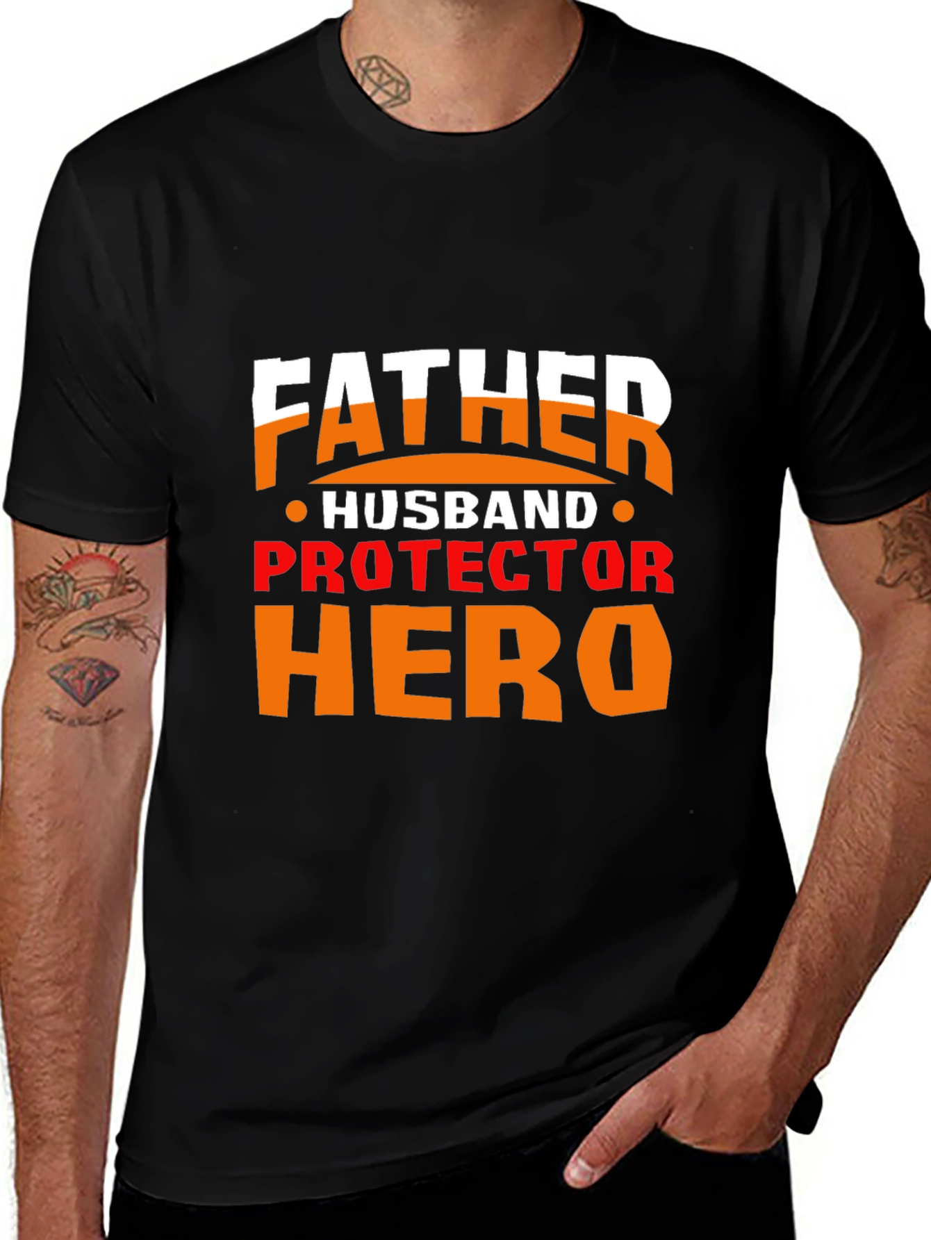 Father Husband Protector Hero Graphic Tee