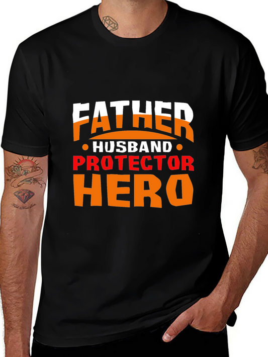 Father Husband Protector Hero Graphic Tee