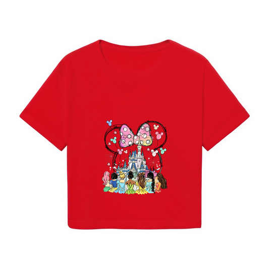 Magical Disney Princess Castle Graphic Y2K Crop Tee