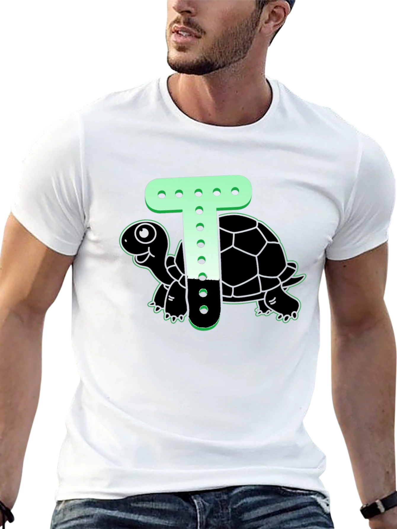 Turtle T-Shirt - Cartoon Letter Design