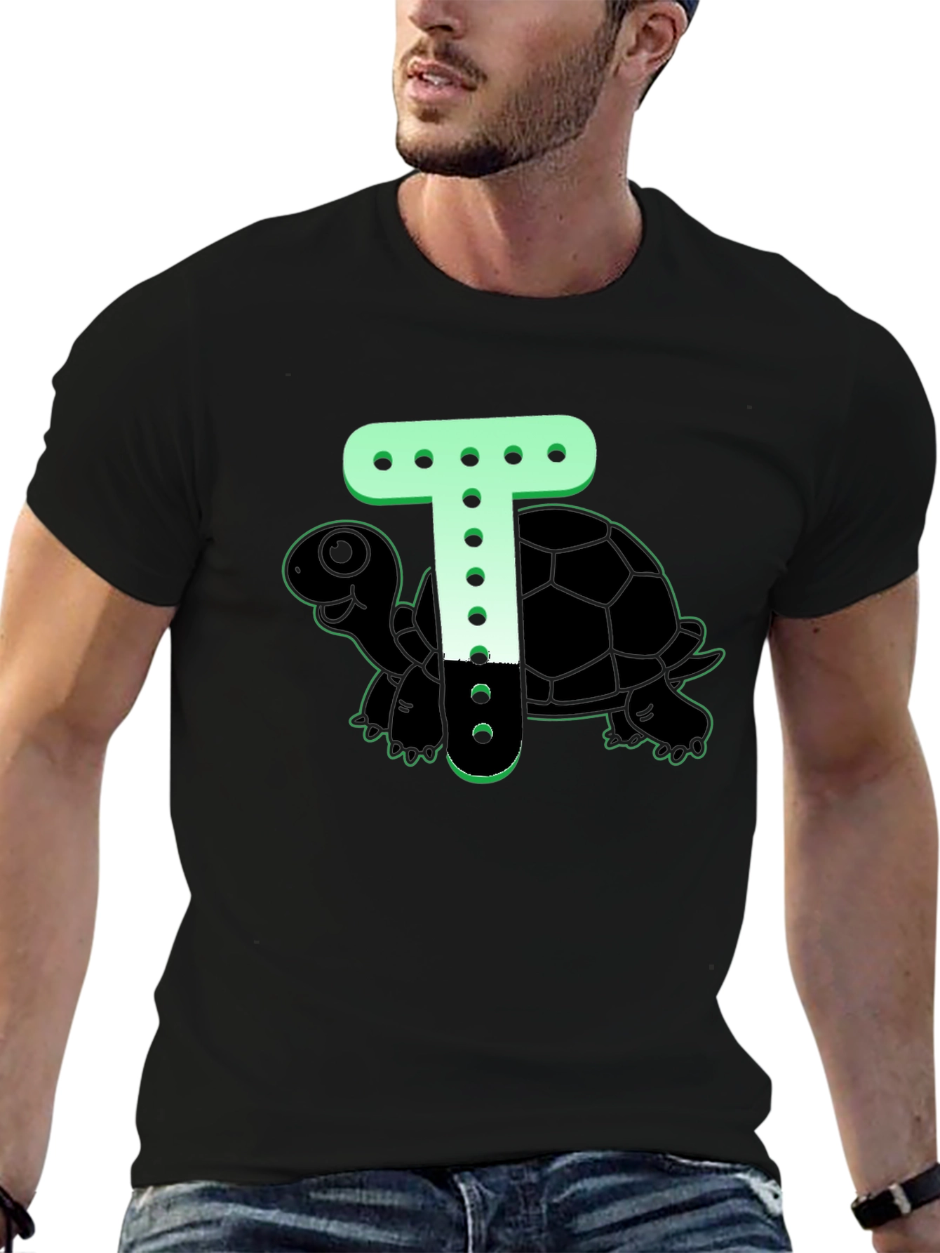 Turtle T-Shirt - Cartoon Letter Design