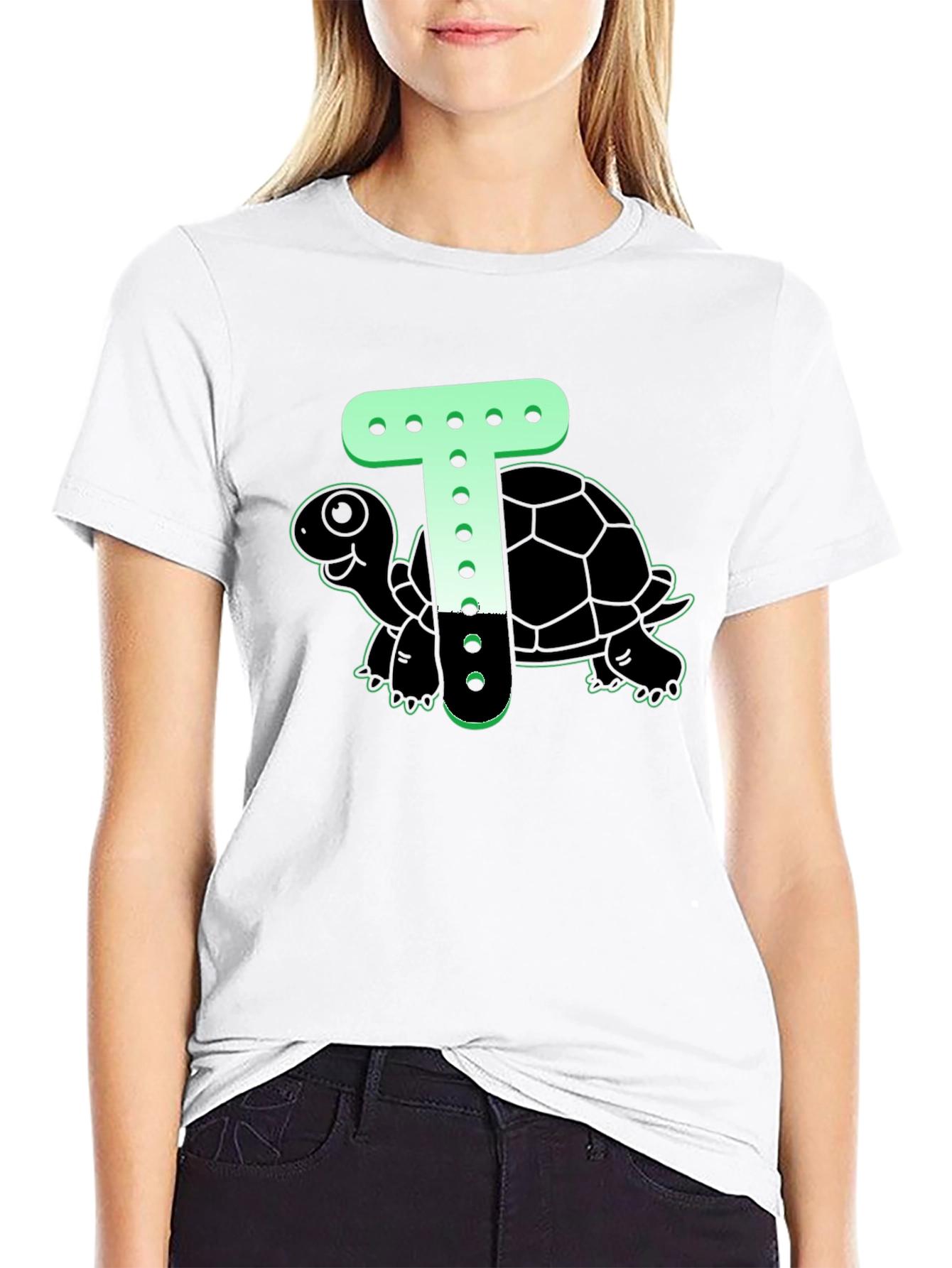 Turtle T-Shirt - Cartoon Letter Design