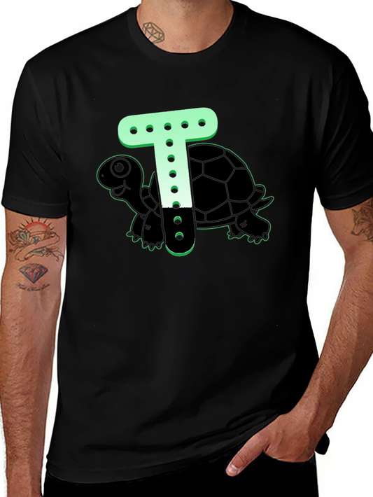 Turtle T-Shirt - Cartoon Letter Design