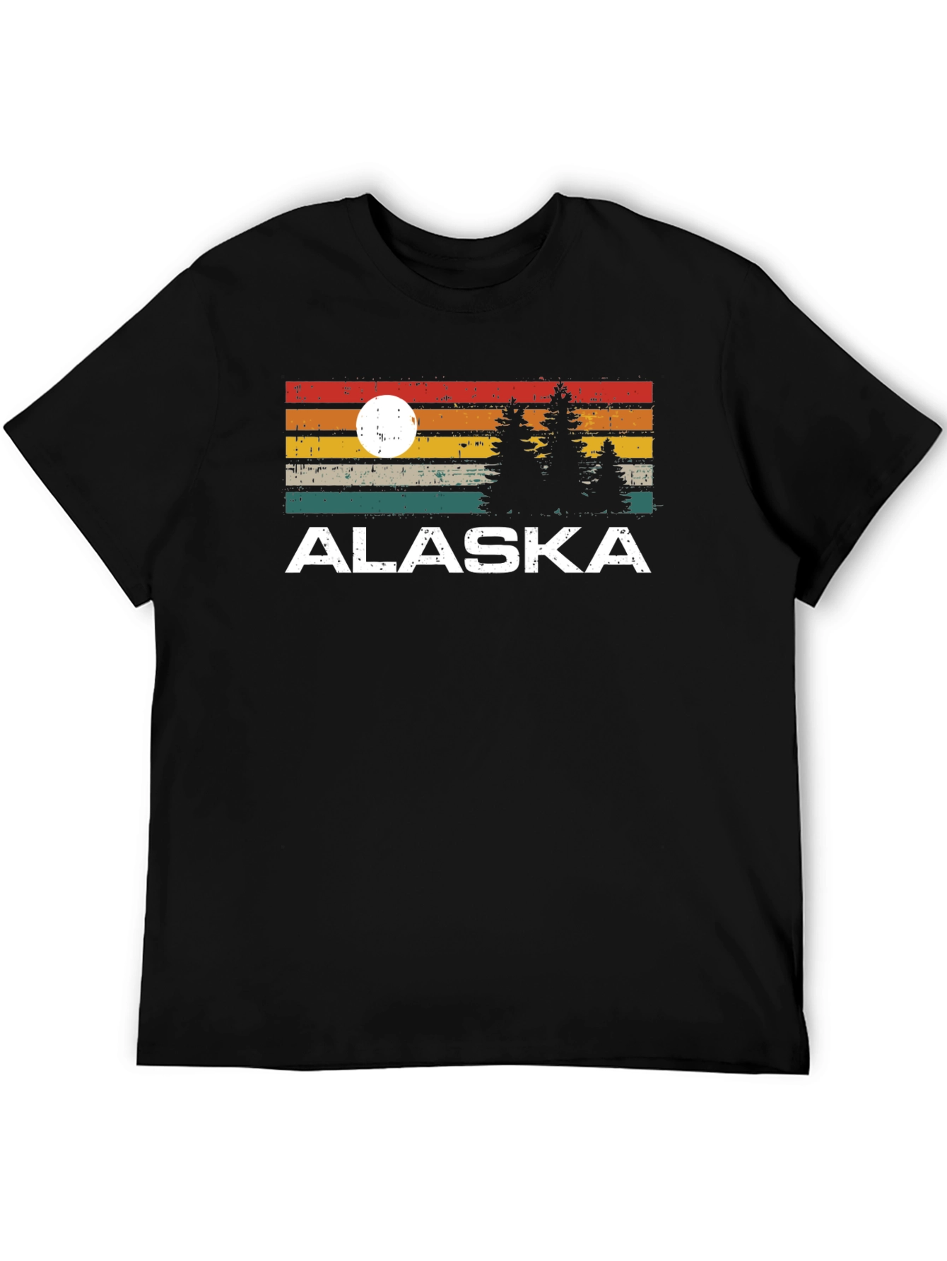 Alaska Graphic Tee Retro Style Black T-Shirt