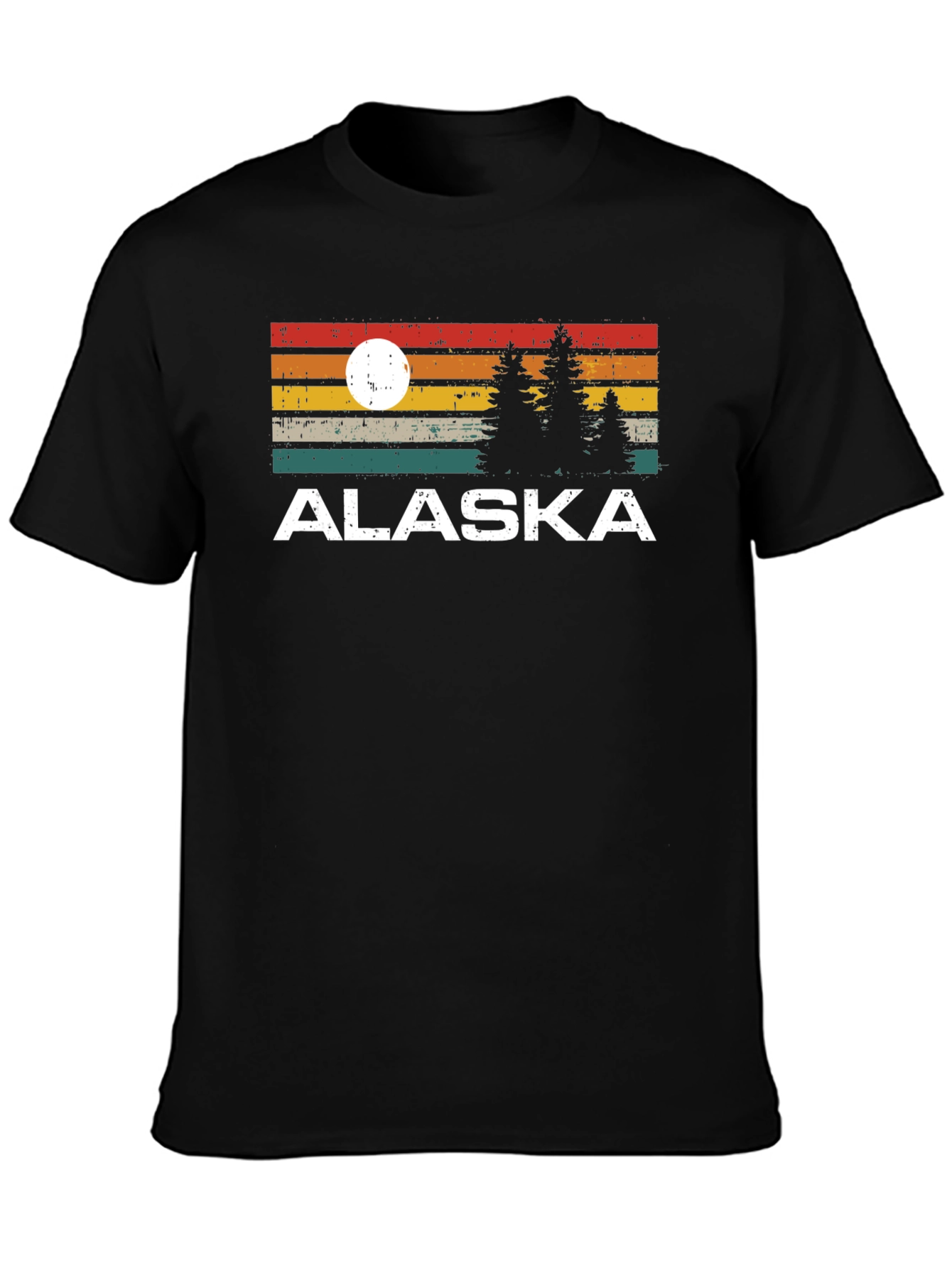 Alaska Graphic Tee Retro Style Black T-Shirt