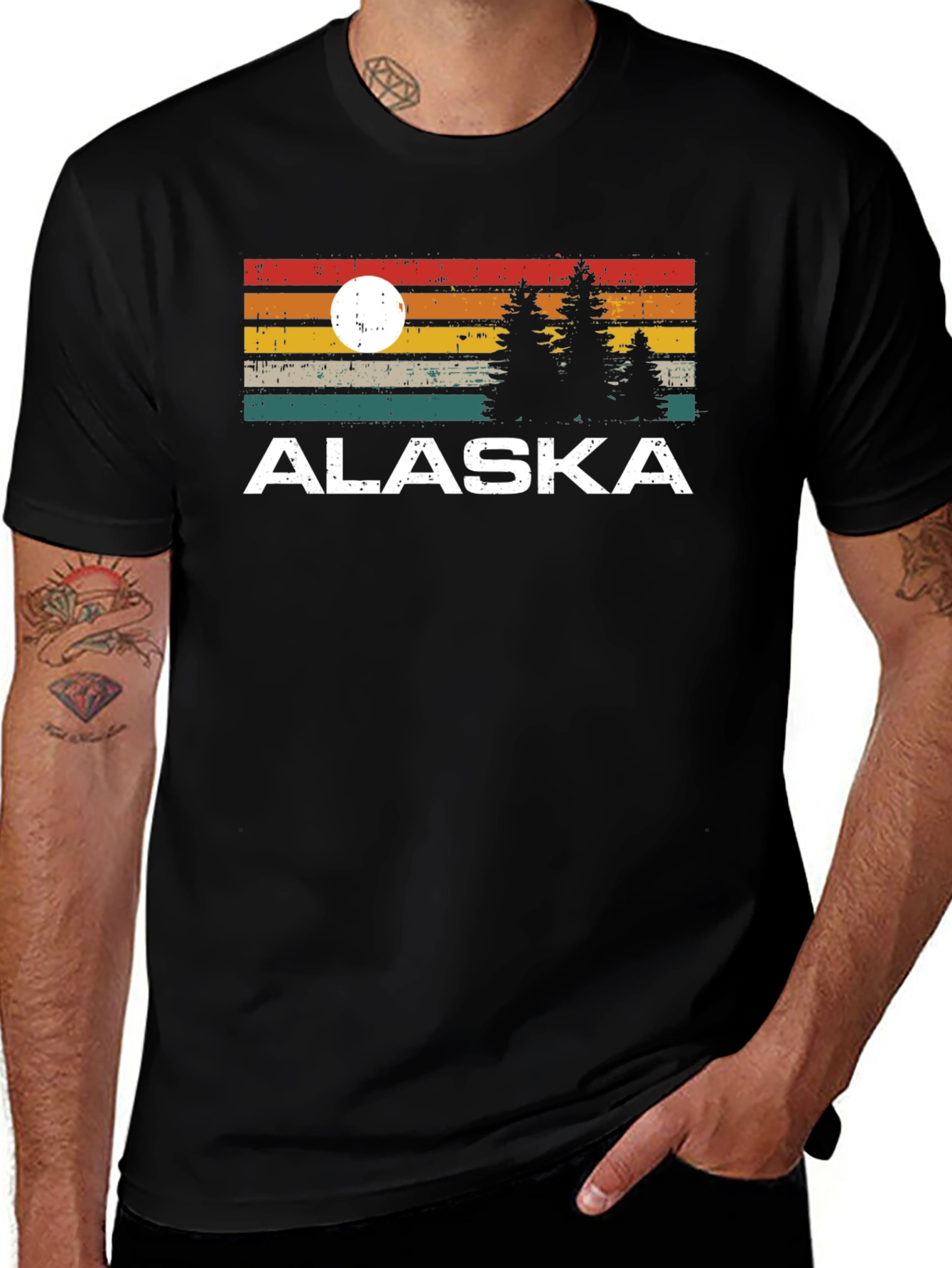 Alaska Graphic Tee Retro Style Black T-Shirt