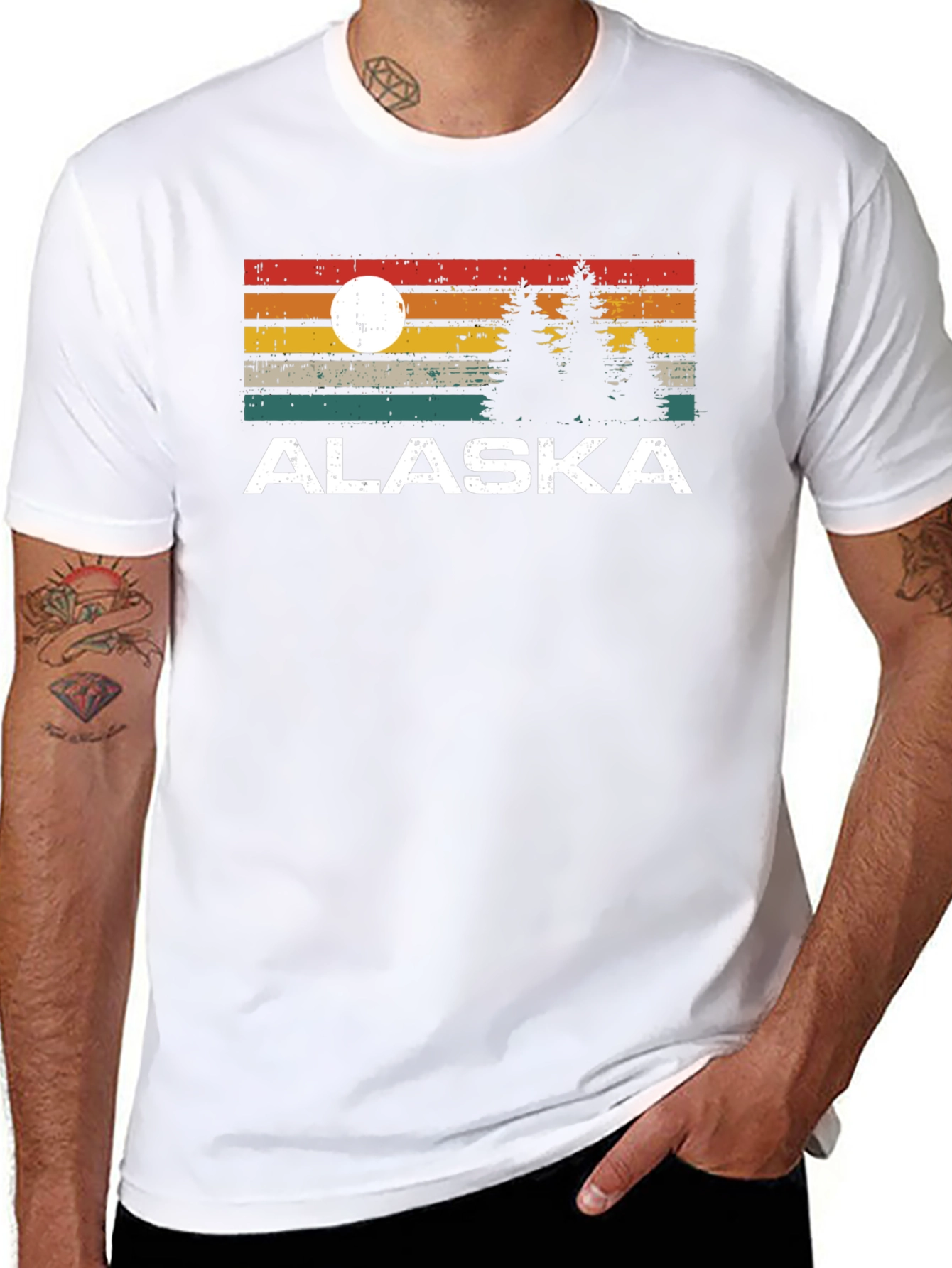 Alaska Graphic Tee Retro Style Black T-Shirt
