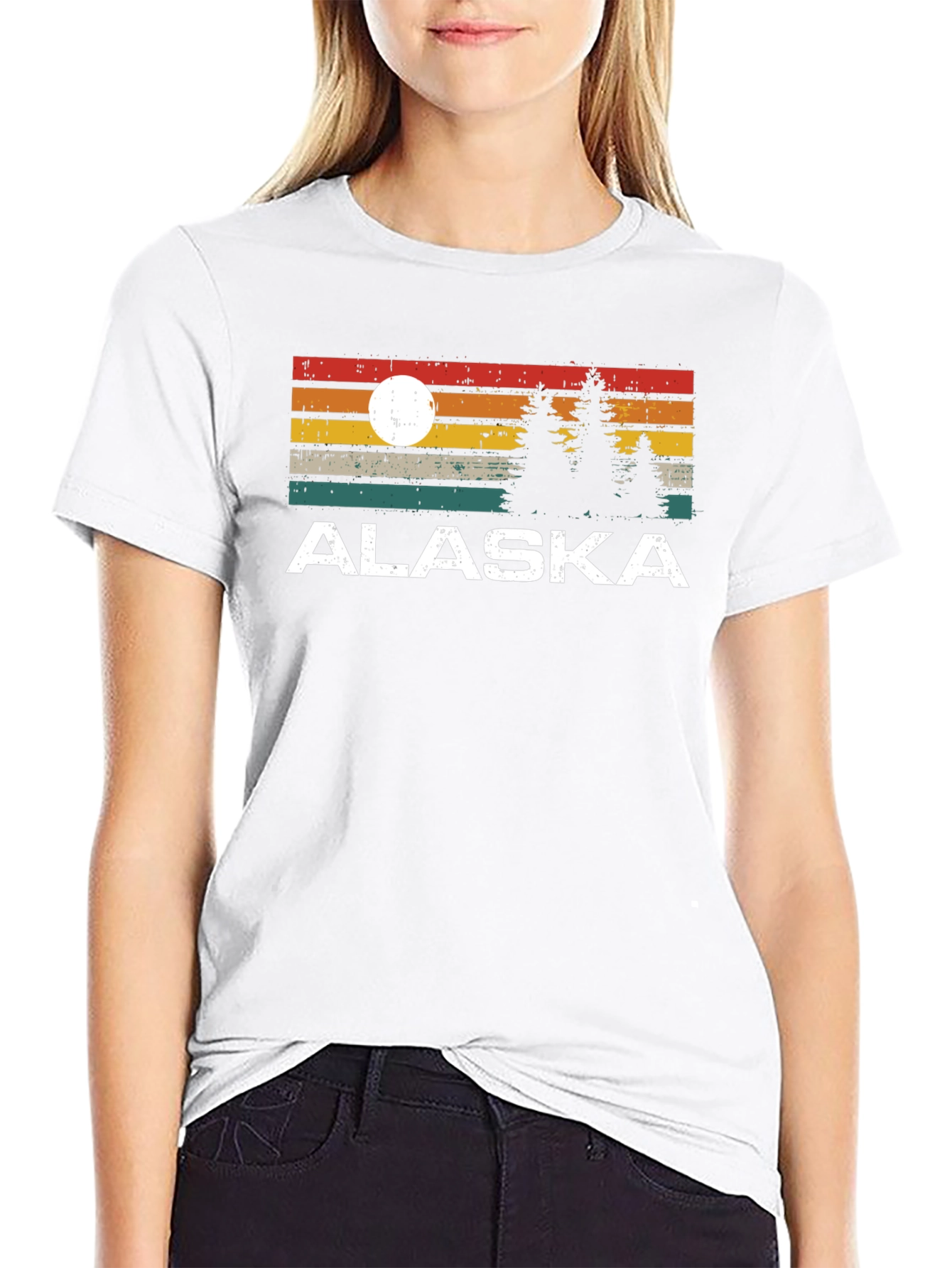 Alaska Graphic Tee Retro Style Black T-Shirt