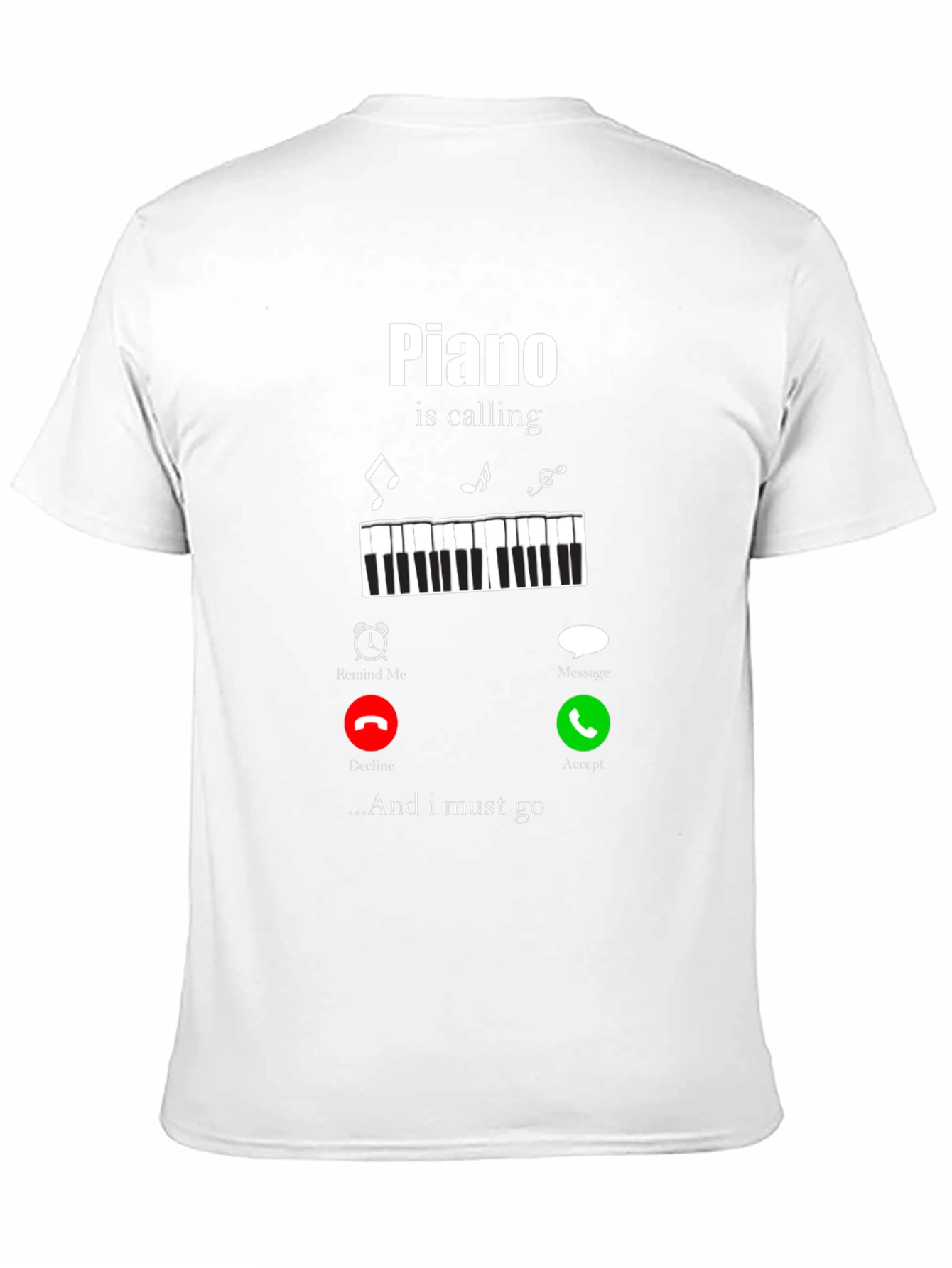Piano Calling Mens Black T-Shirt