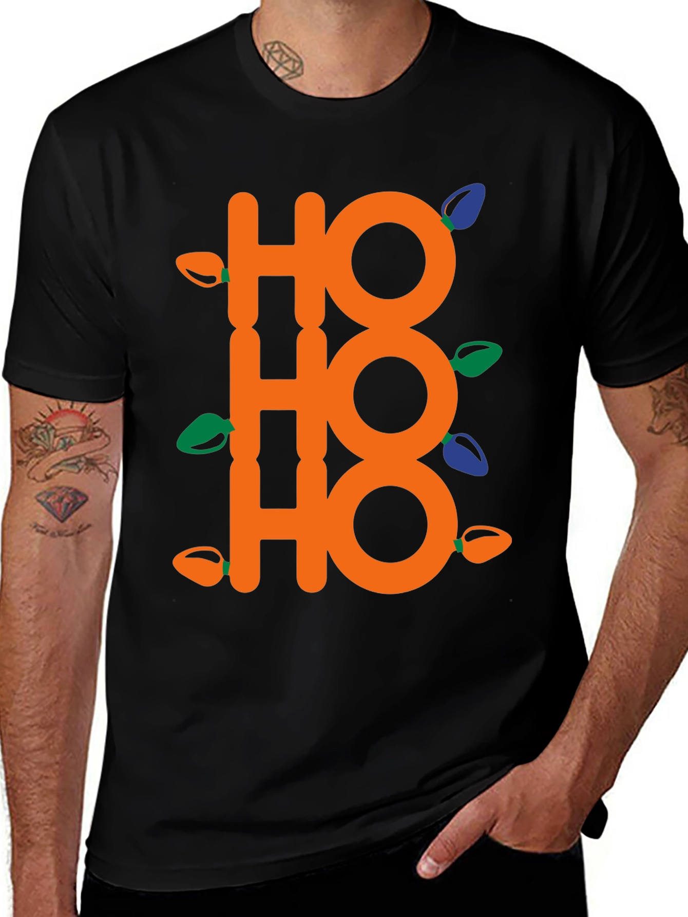 Festive Ho Ho Ho Christmas Lights T-Shirt
