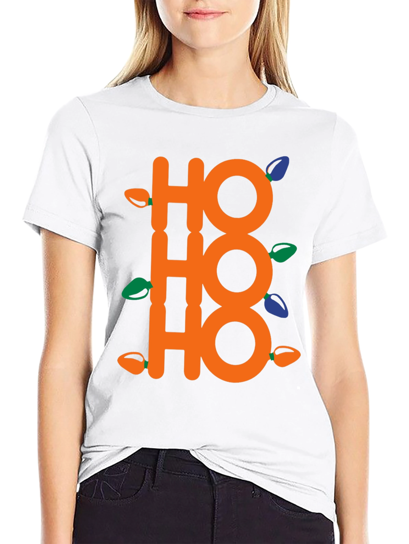 Festive Ho Ho Ho Christmas Lights T-Shirt