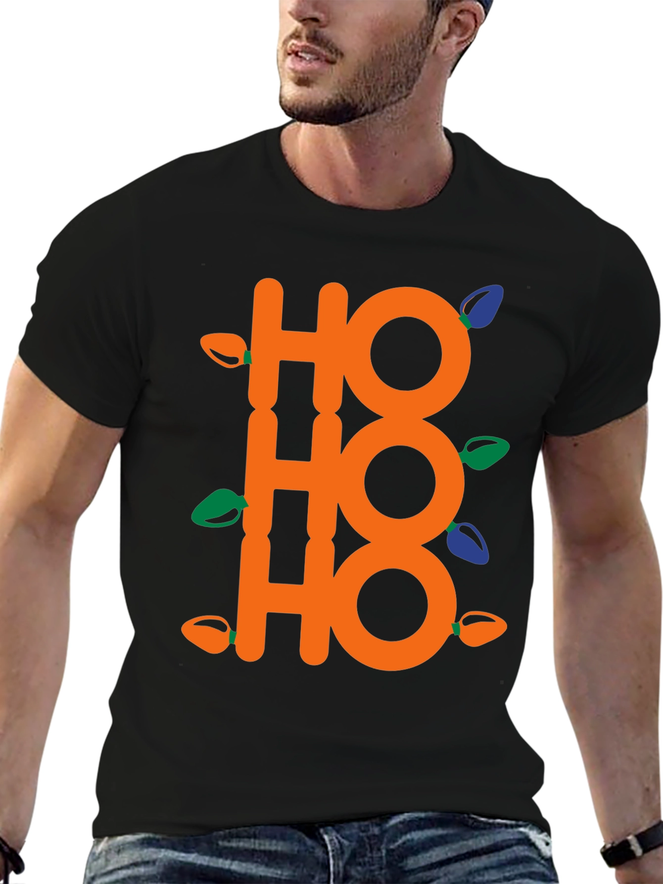 Festive Ho Ho Ho Christmas Lights T-Shirt