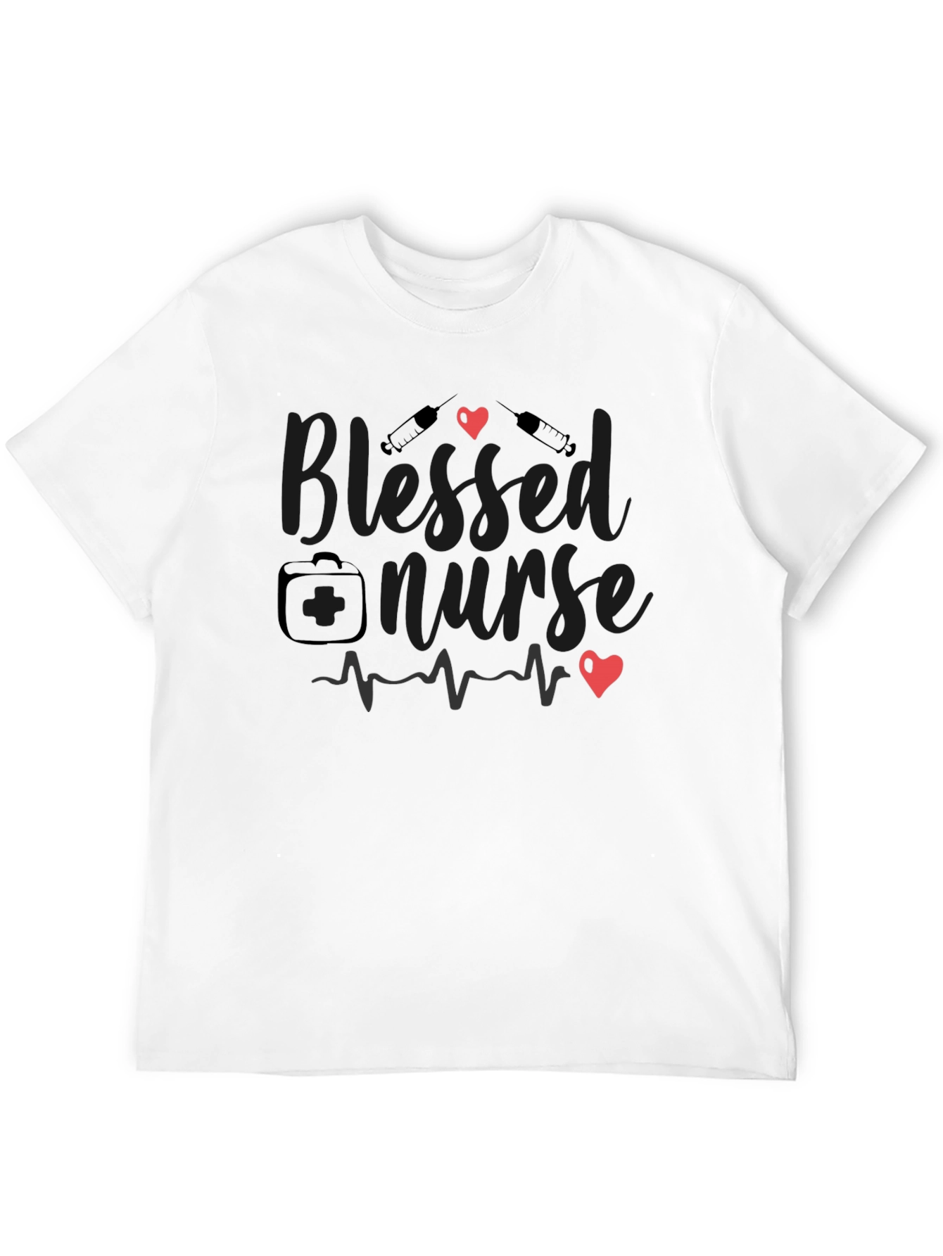 Blessed Nurse Black T-Shirt Medical Profession