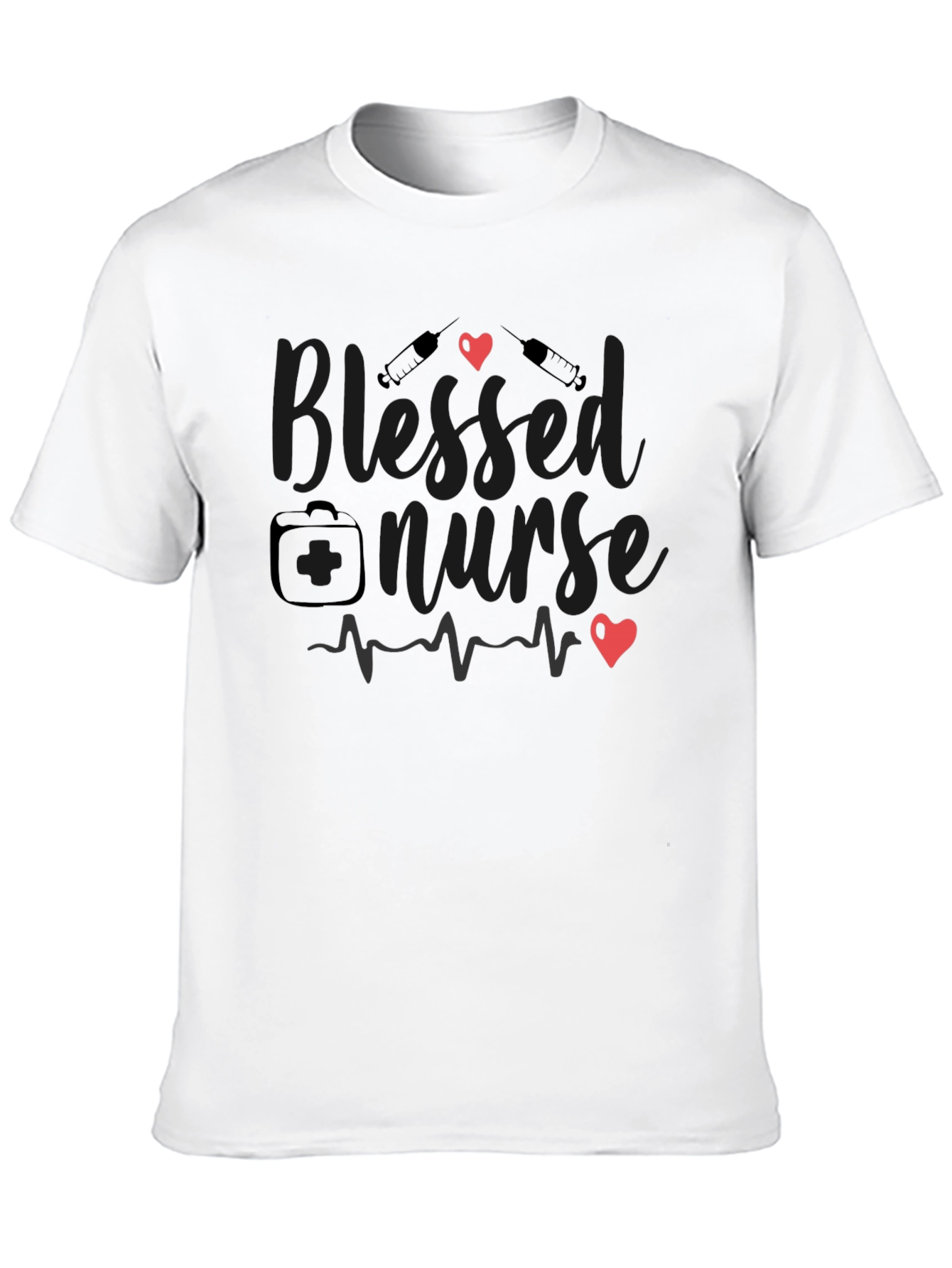 Blessed Nurse Black T-Shirt Medical Profession