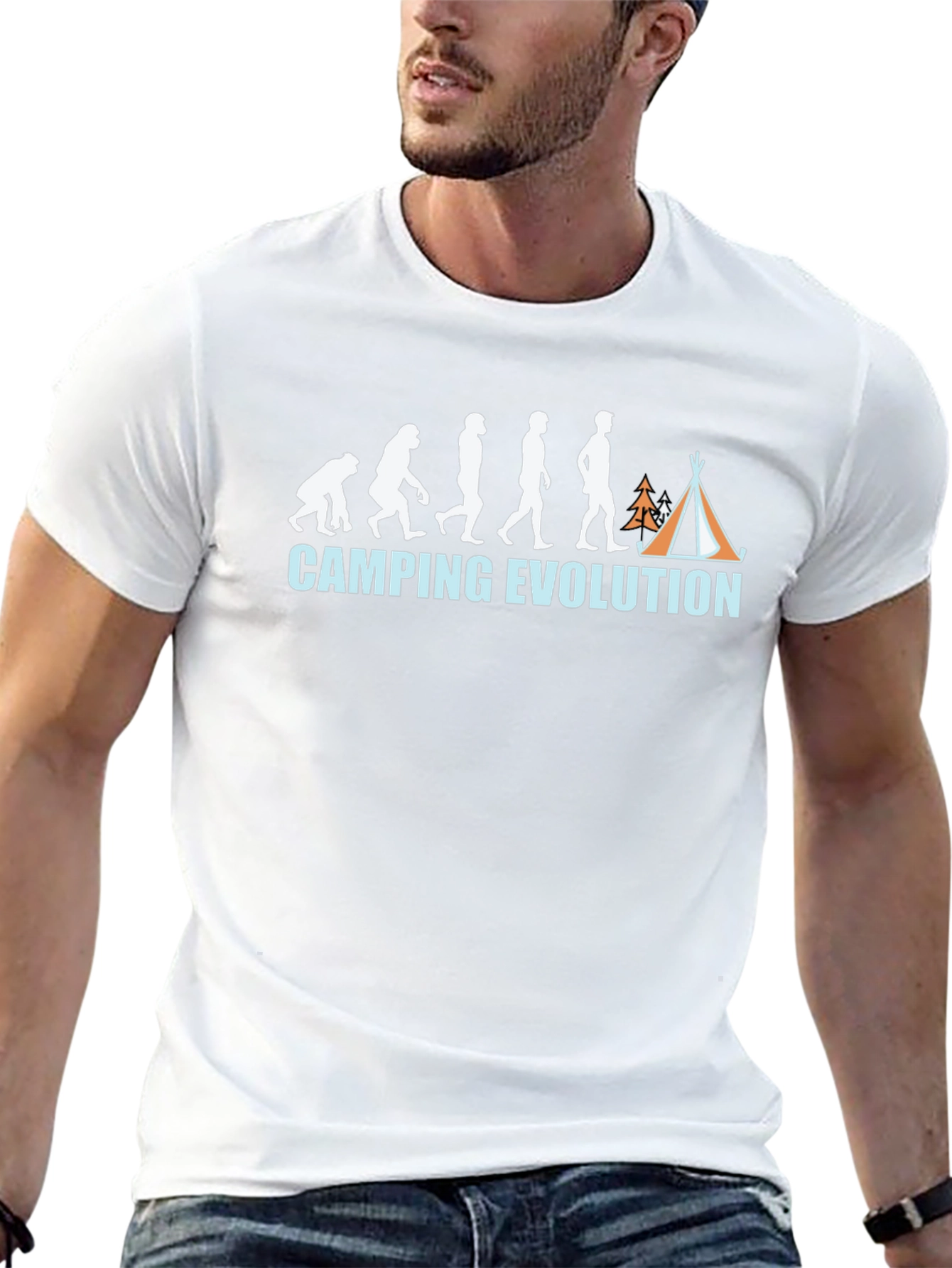 Camping Evolution T-Shirt - Funny Outdoor Adventure Tee