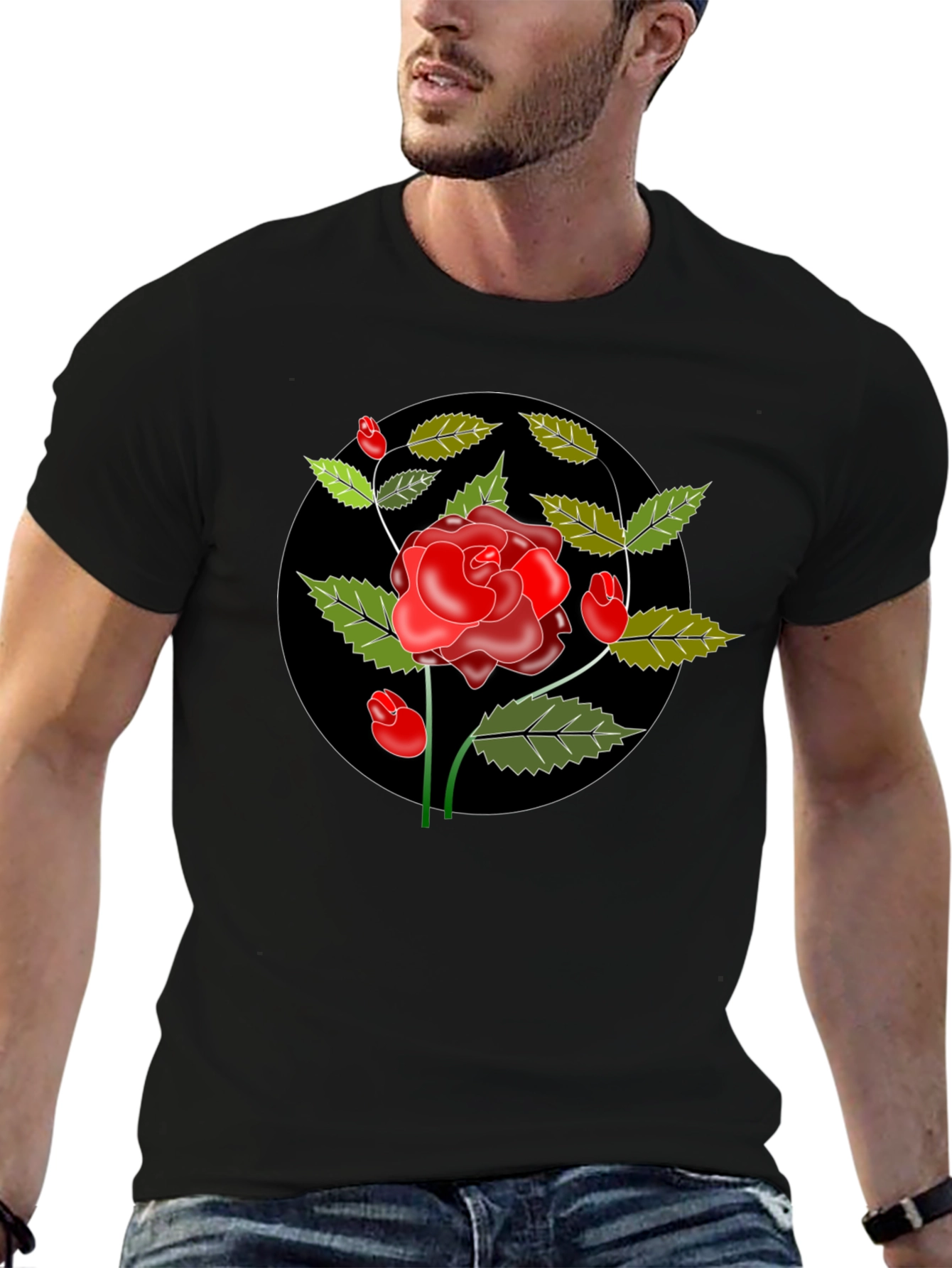 Black Rose Graphic Tee - Classic Style