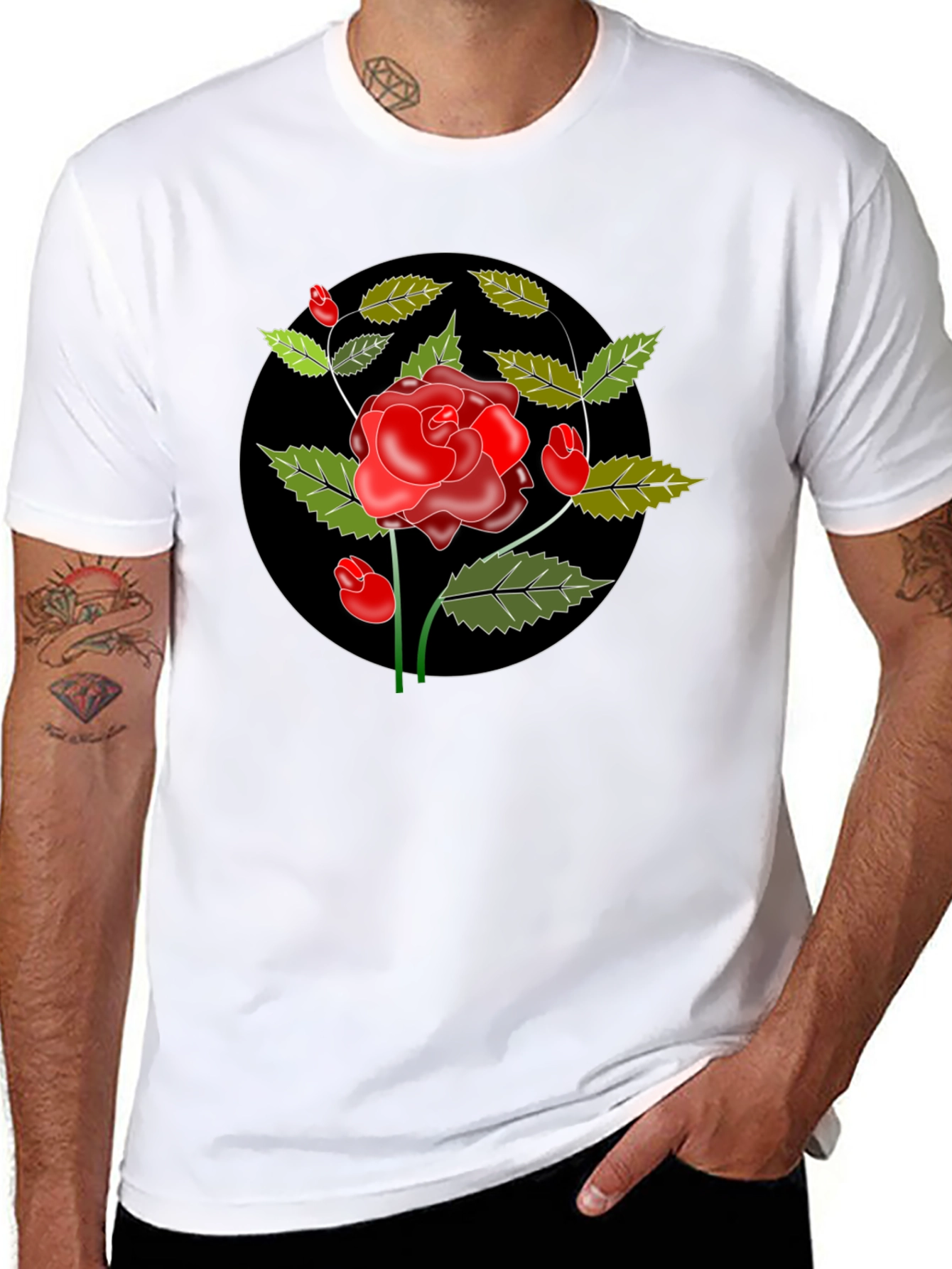 Black Rose Graphic Tee - Classic Style