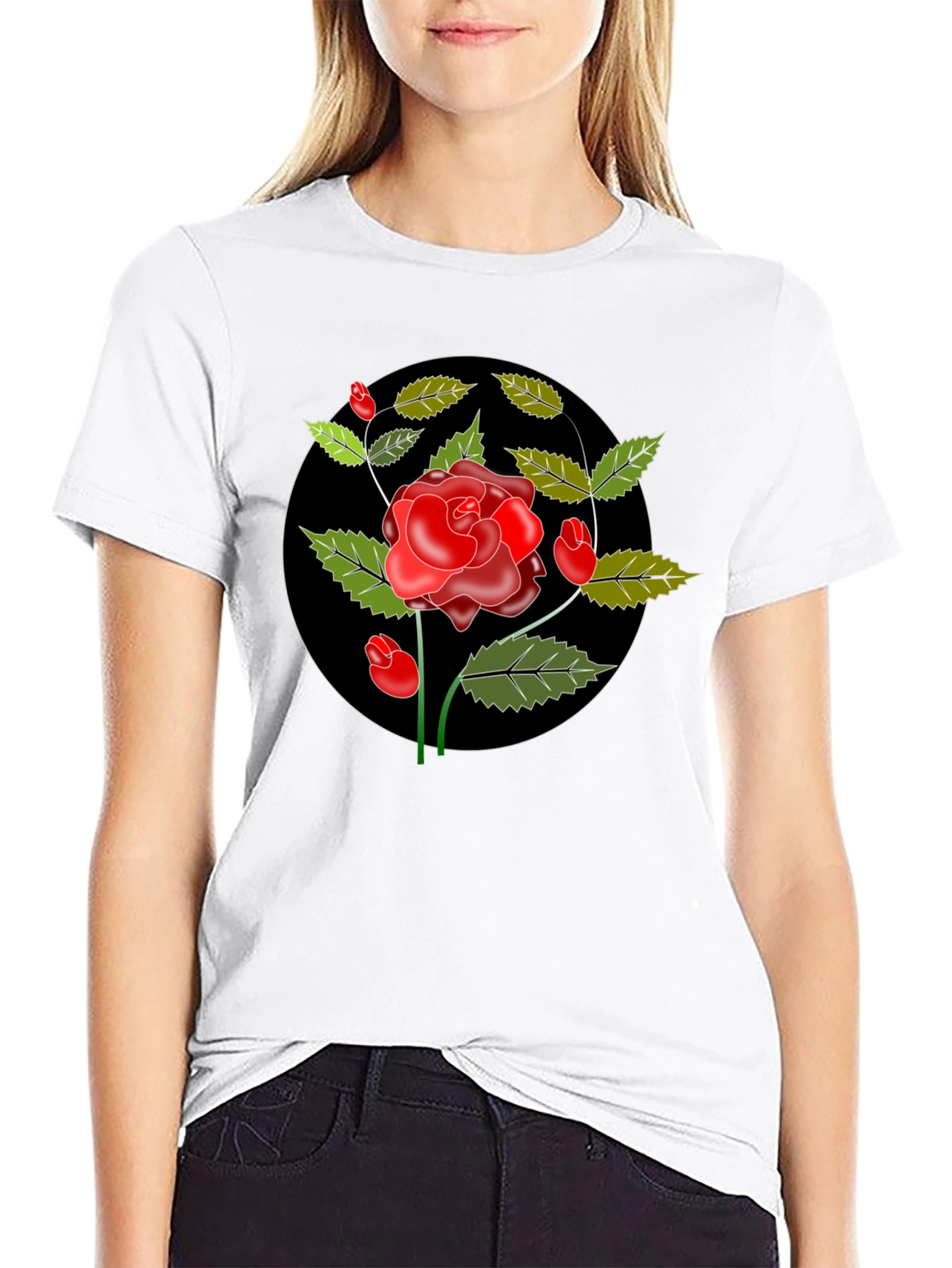 Black Rose Graphic Tee - Classic Style