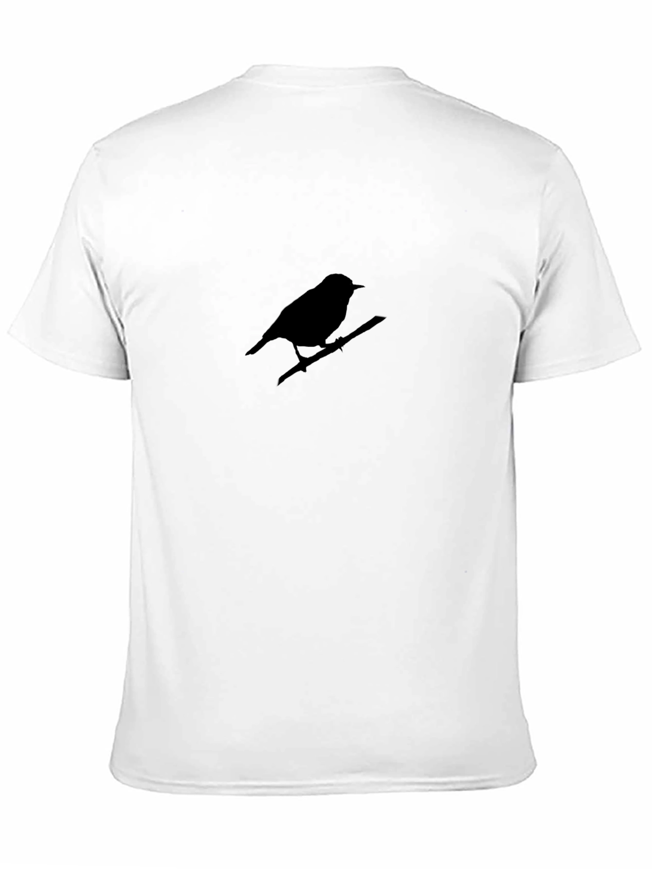 Mens Black Bird on Branch Graphic Tee