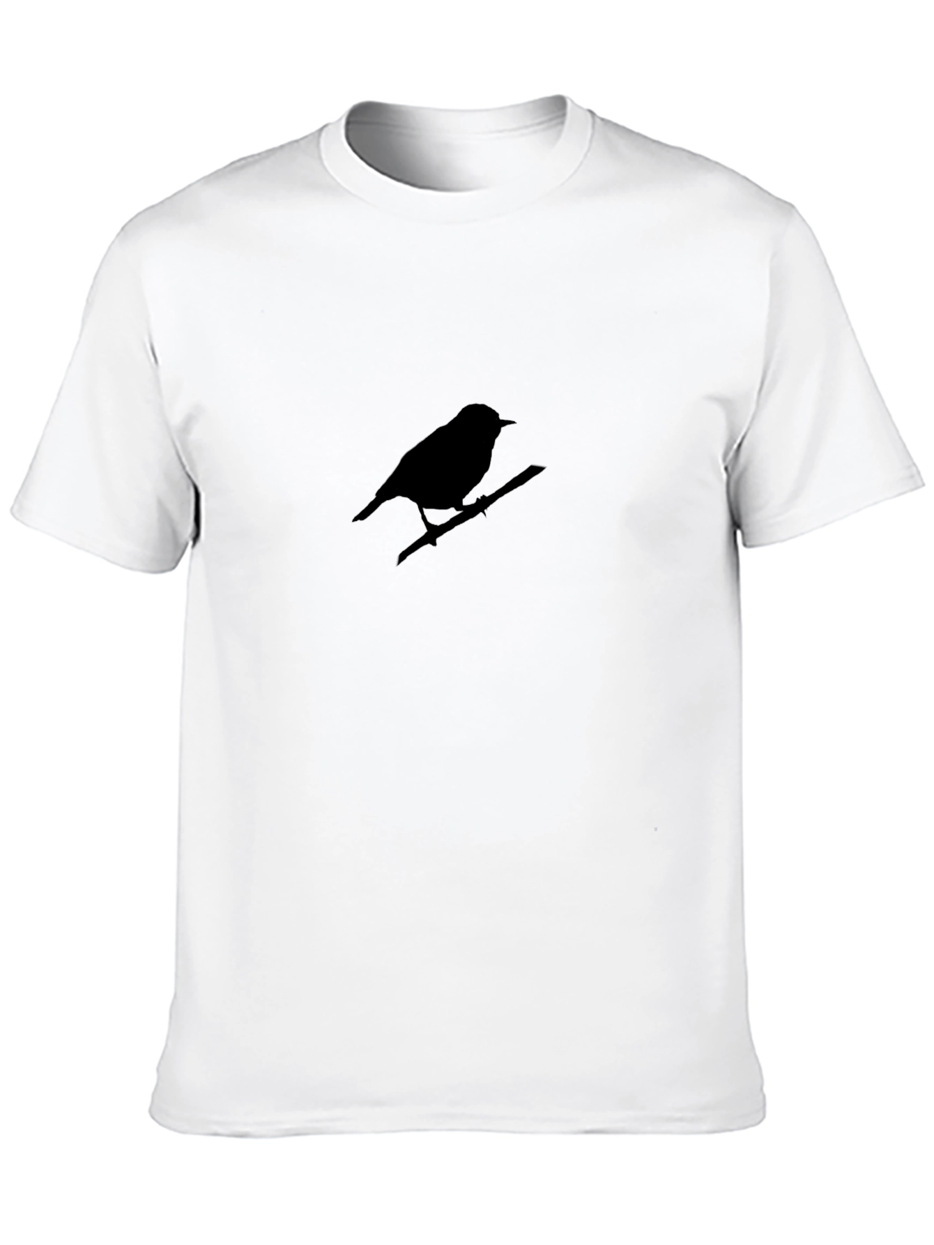 Mens Black Bird on Branch Graphic Tee