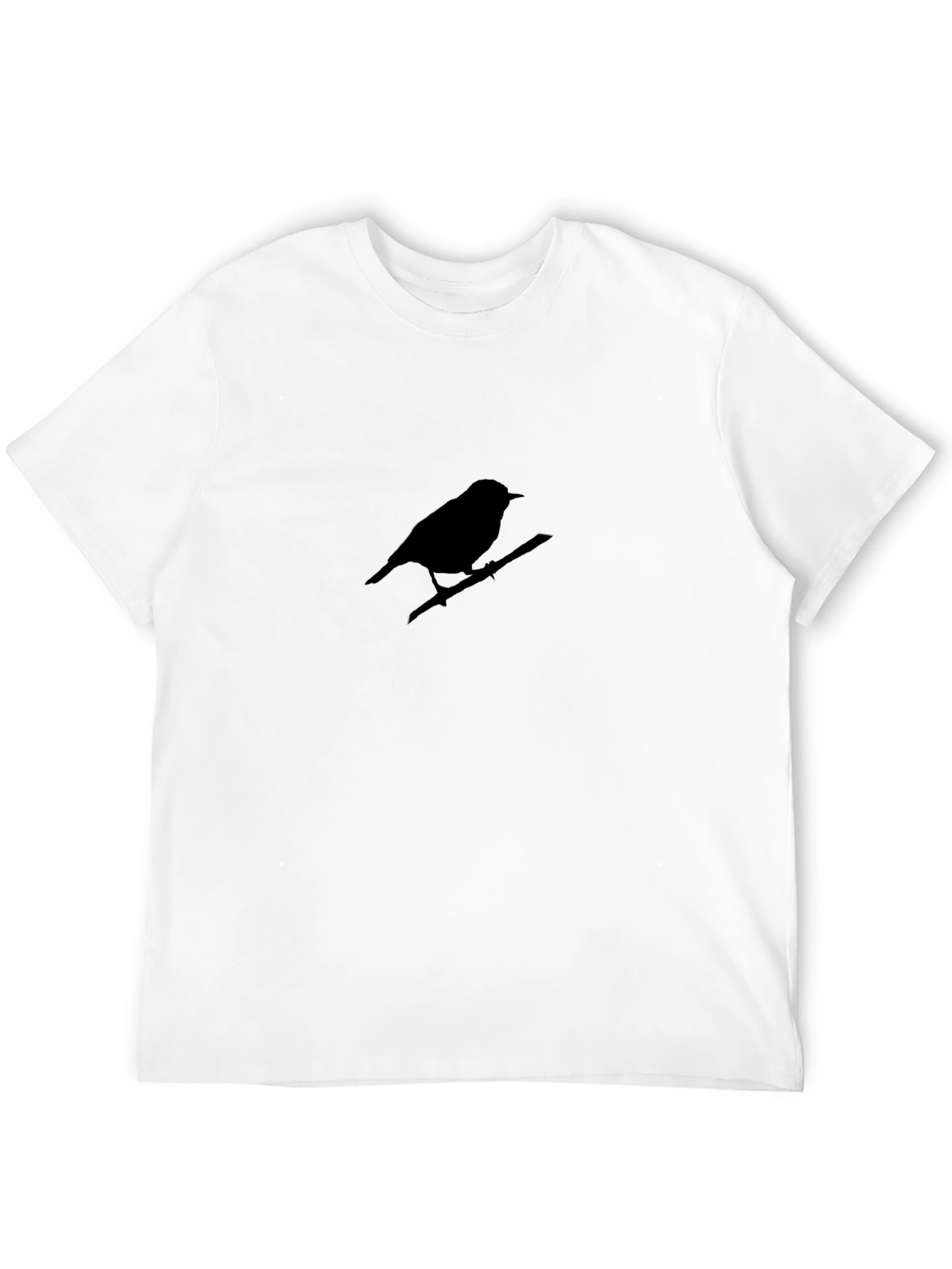 Mens Black Bird on Branch Graphic Tee