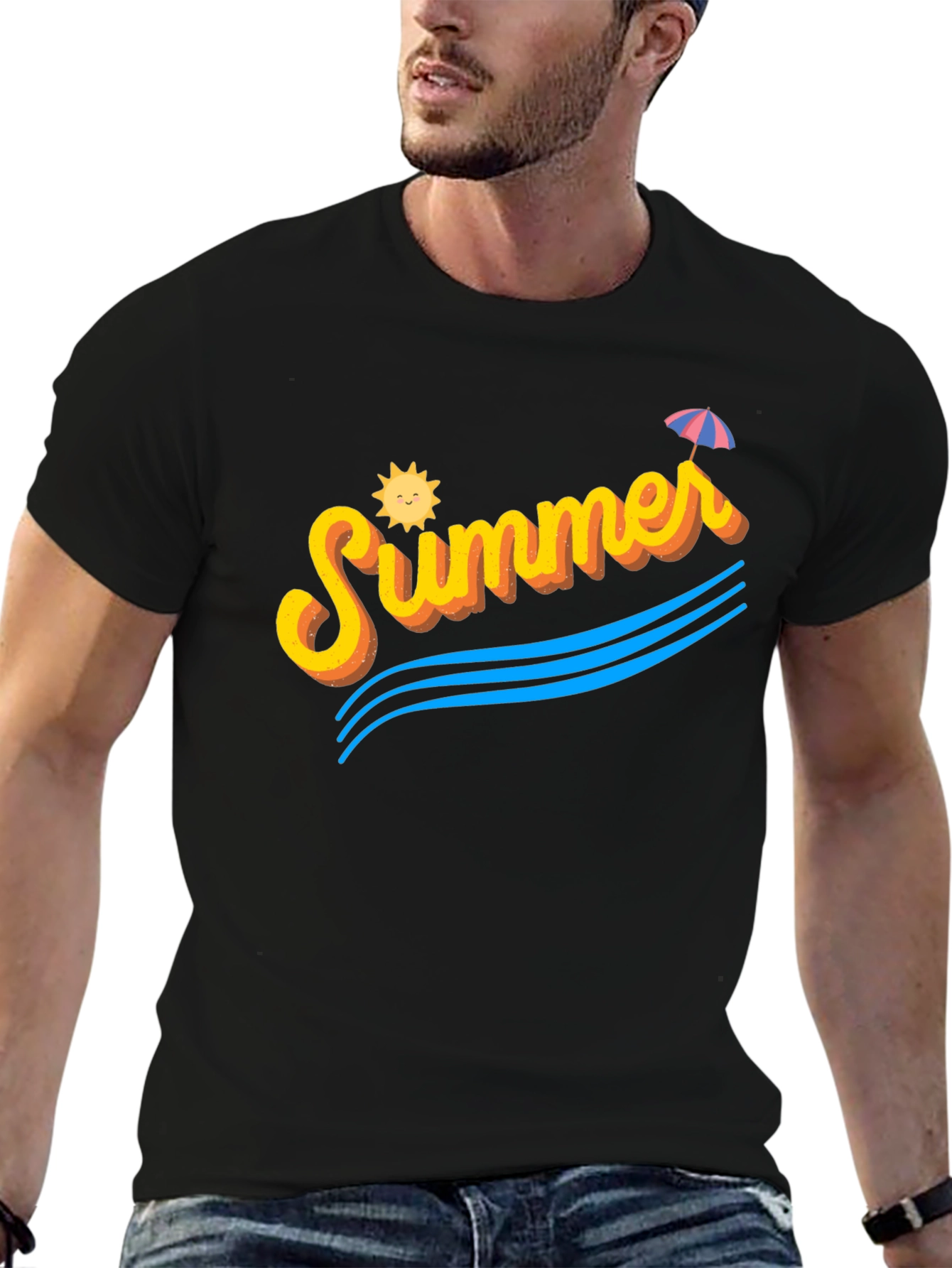 Summer Vibes Black T-Shirt