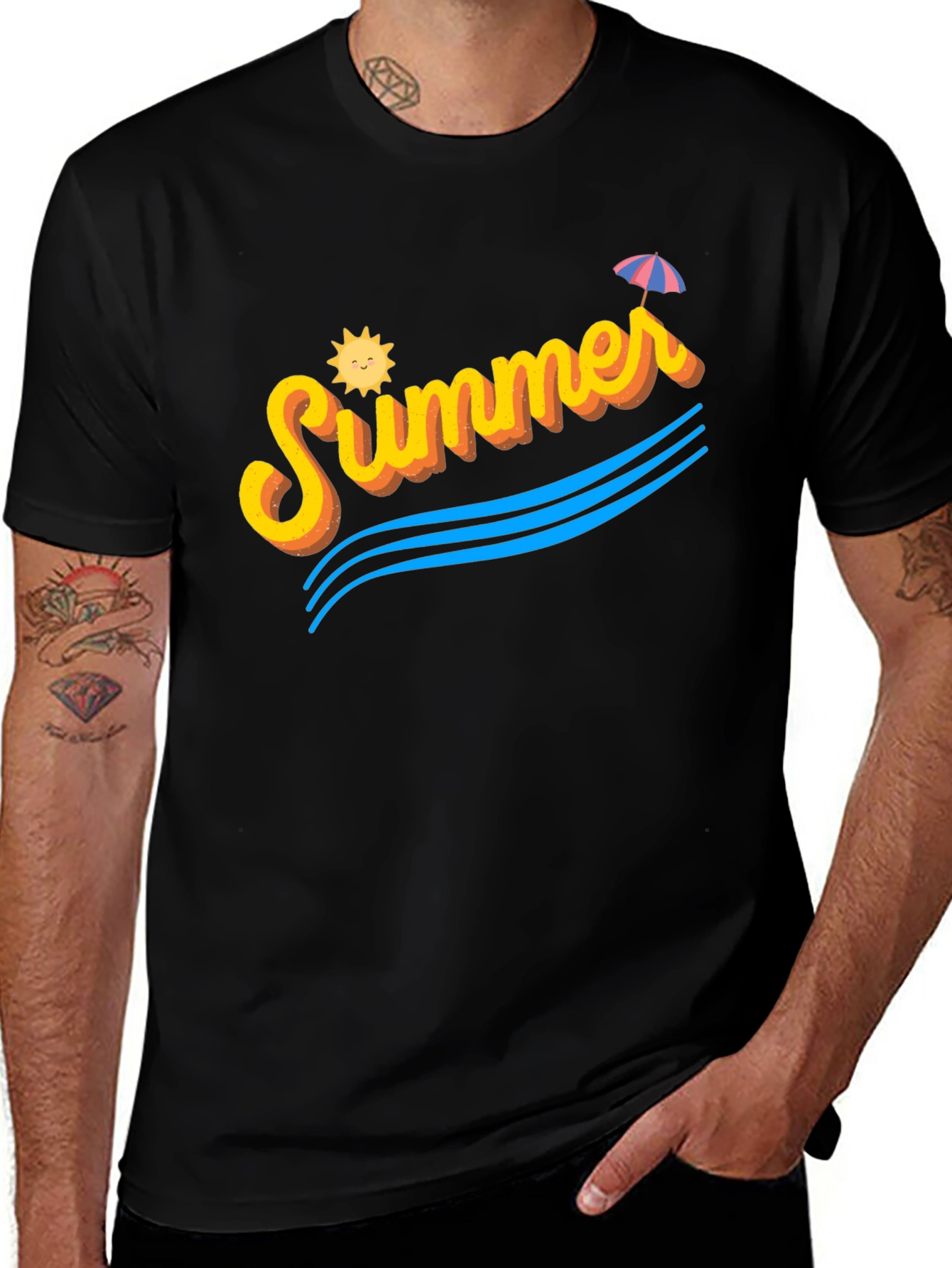 Summer Vibes Black T-Shirt