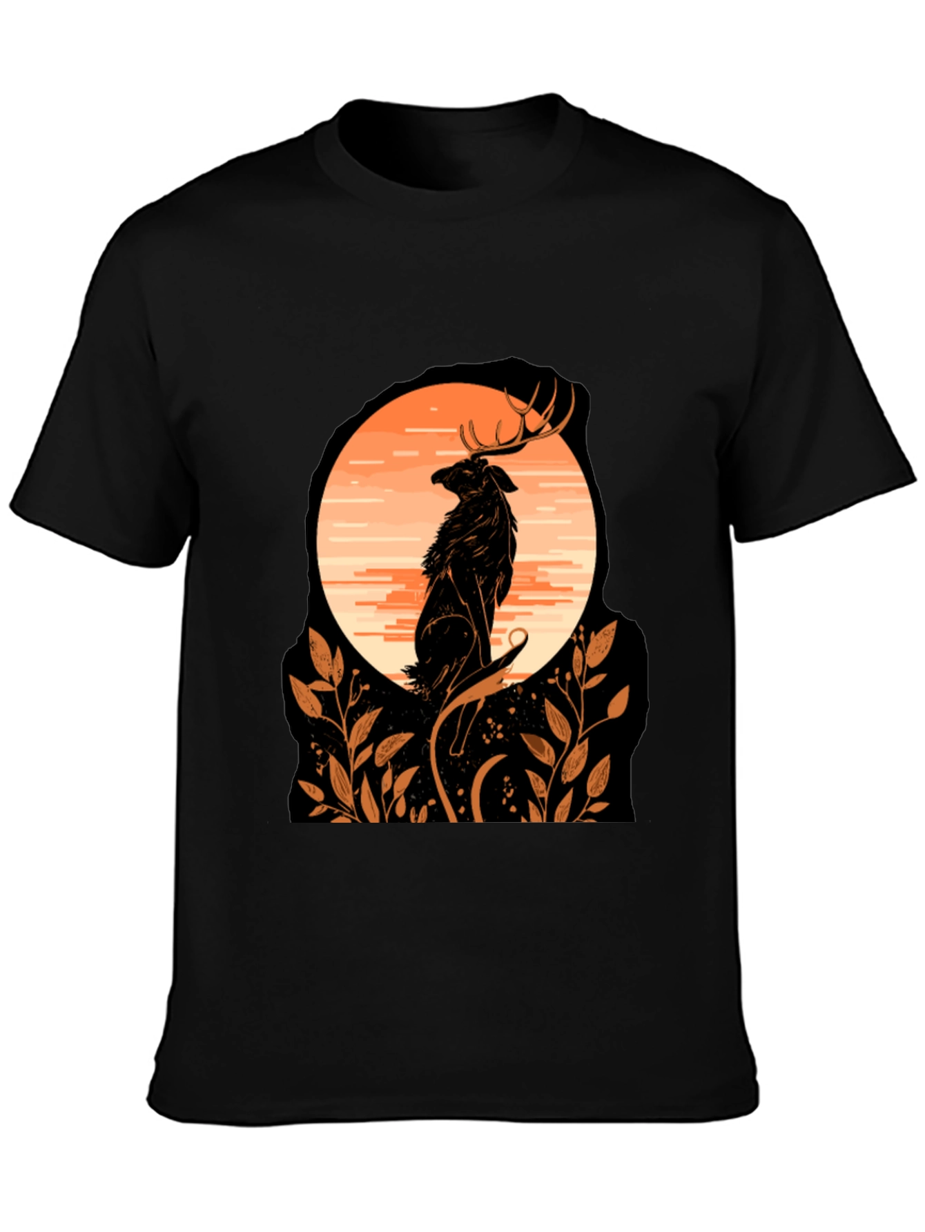 Wildlife Sunset Graphic Tee - Black