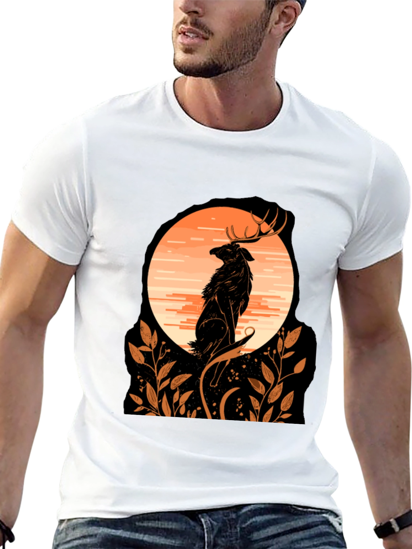 Wildlife Sunset Graphic Tee - Black