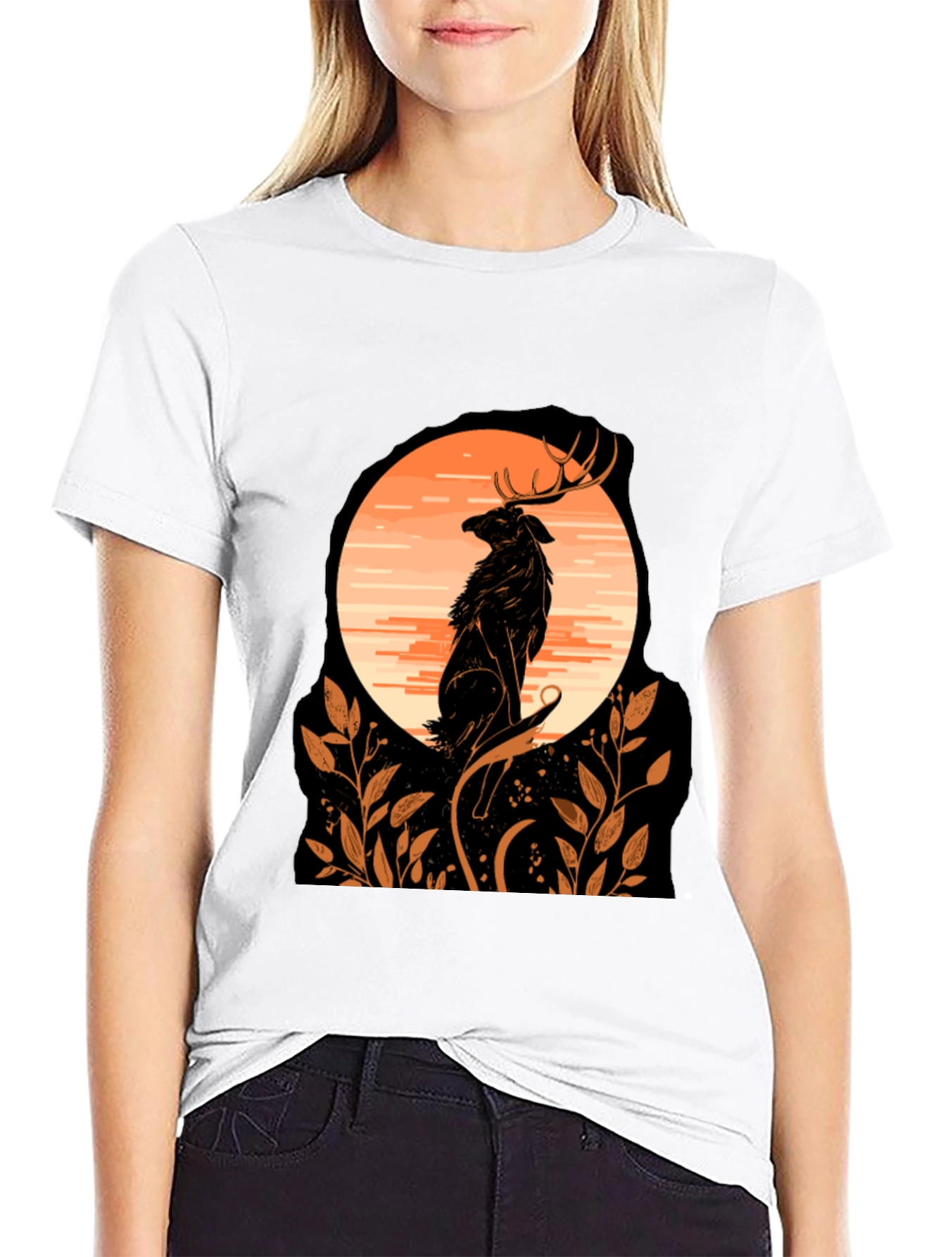 Wildlife Sunset Graphic Tee - Black