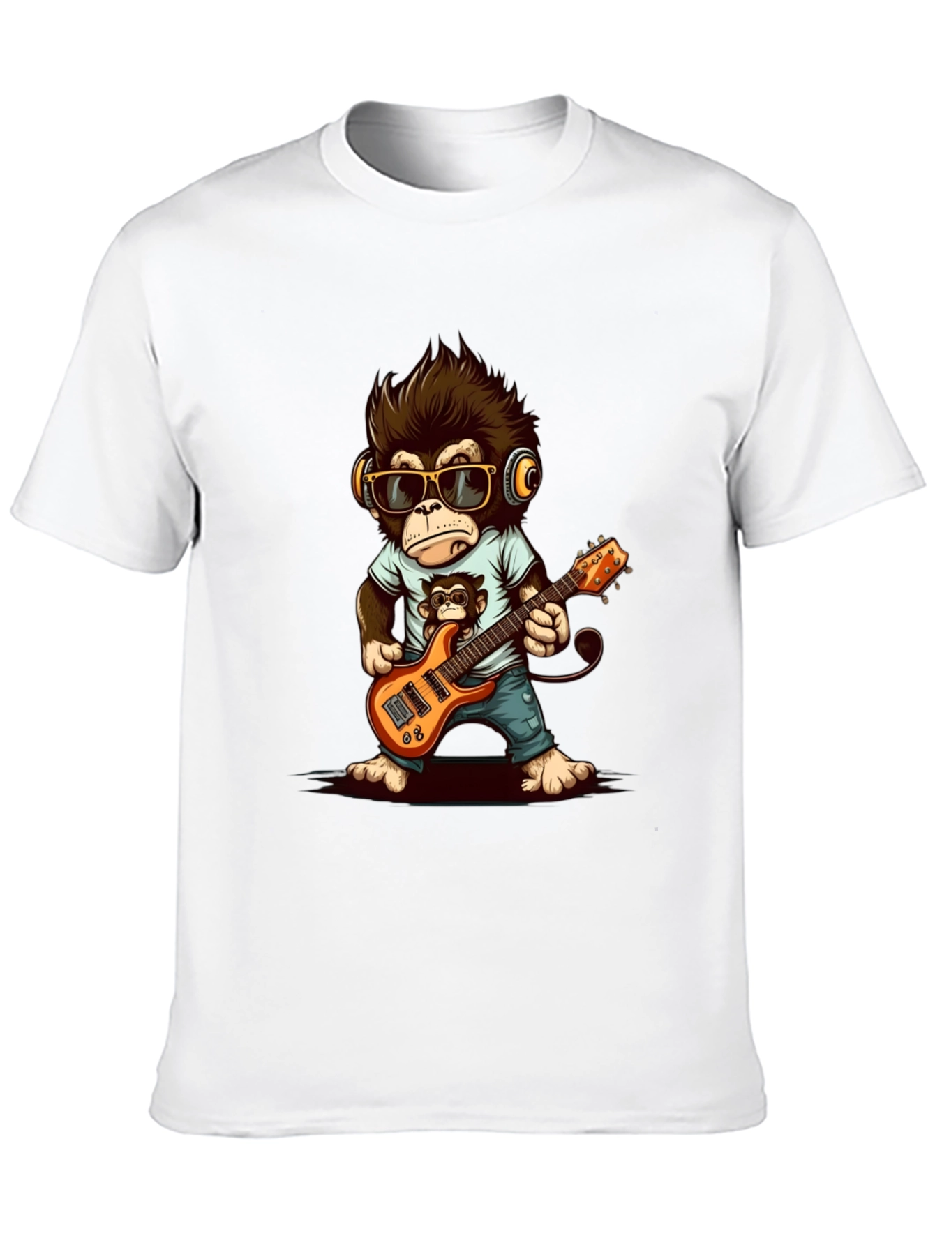 Cool Monkey Guitarist Graphic Tee