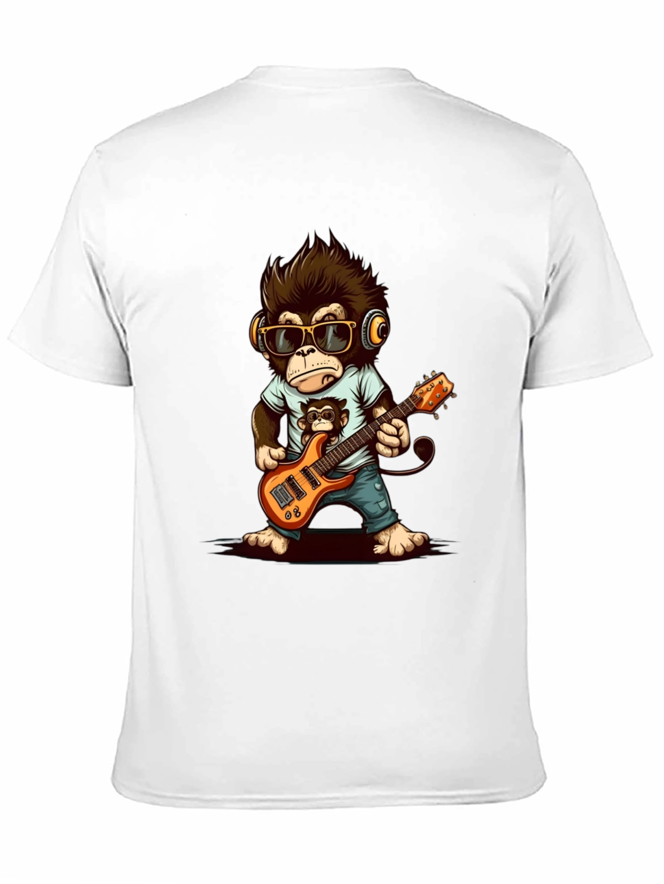 Cool Monkey Guitarist Graphic Tee