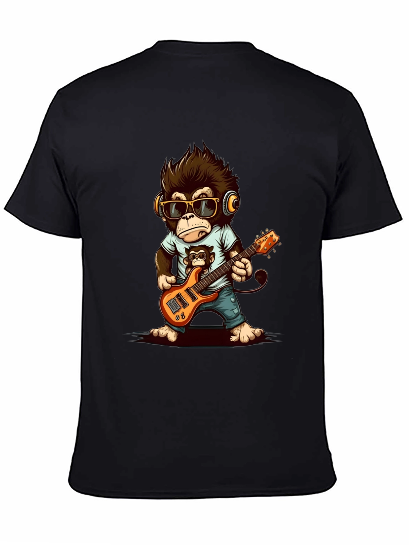 Cool Monkey Guitarist Graphic Tee