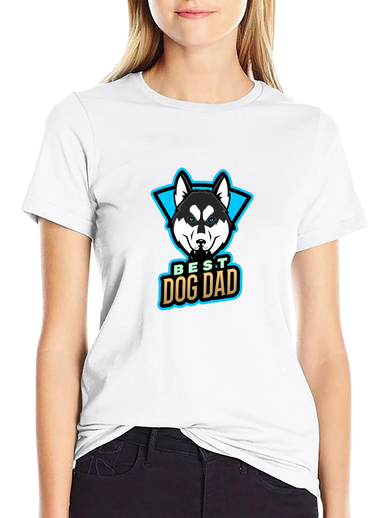 Best Dog Dad T-Shirt - Husky Design