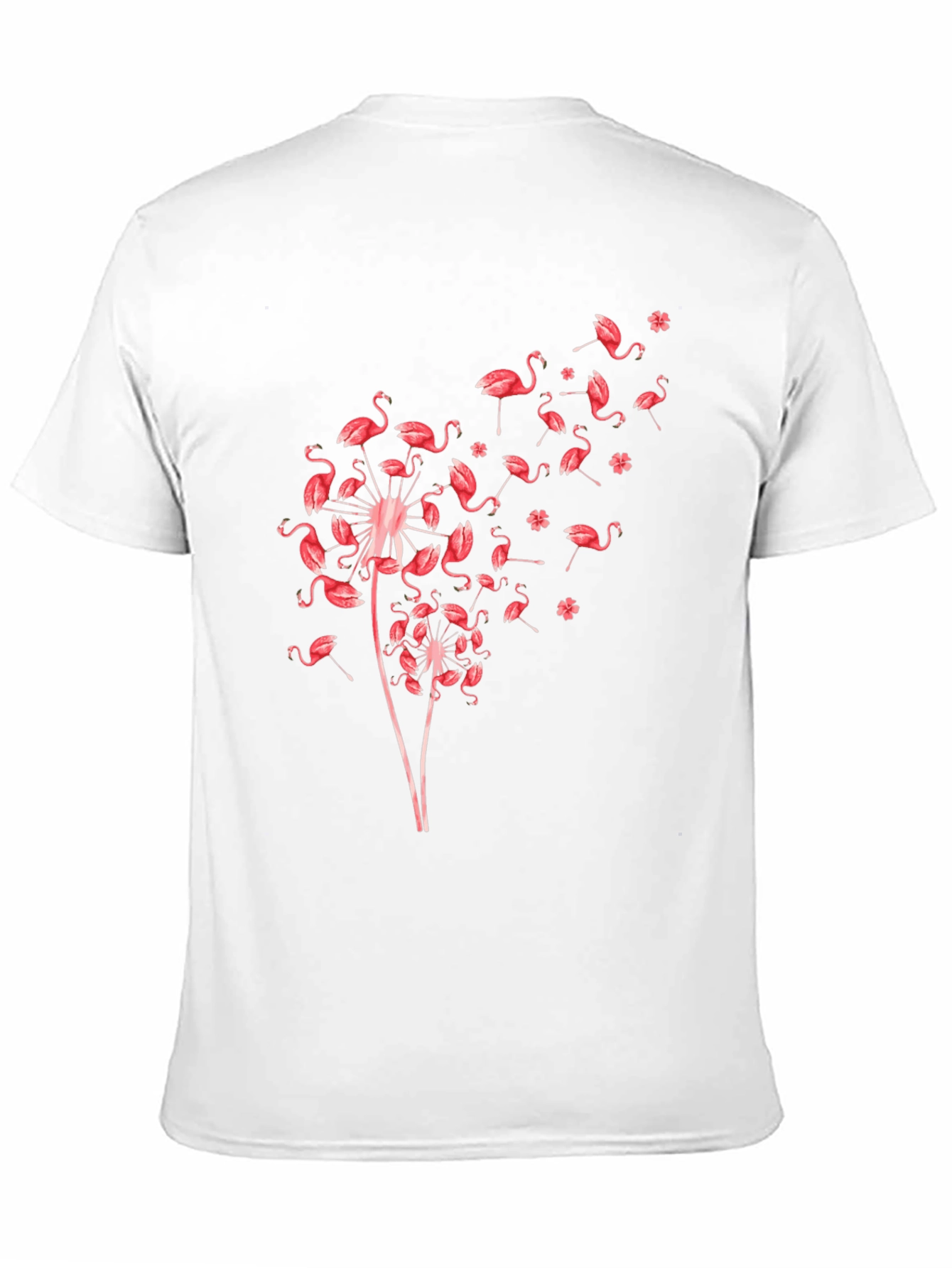 Flamingo Dandelion Graphic Print T-Shirt