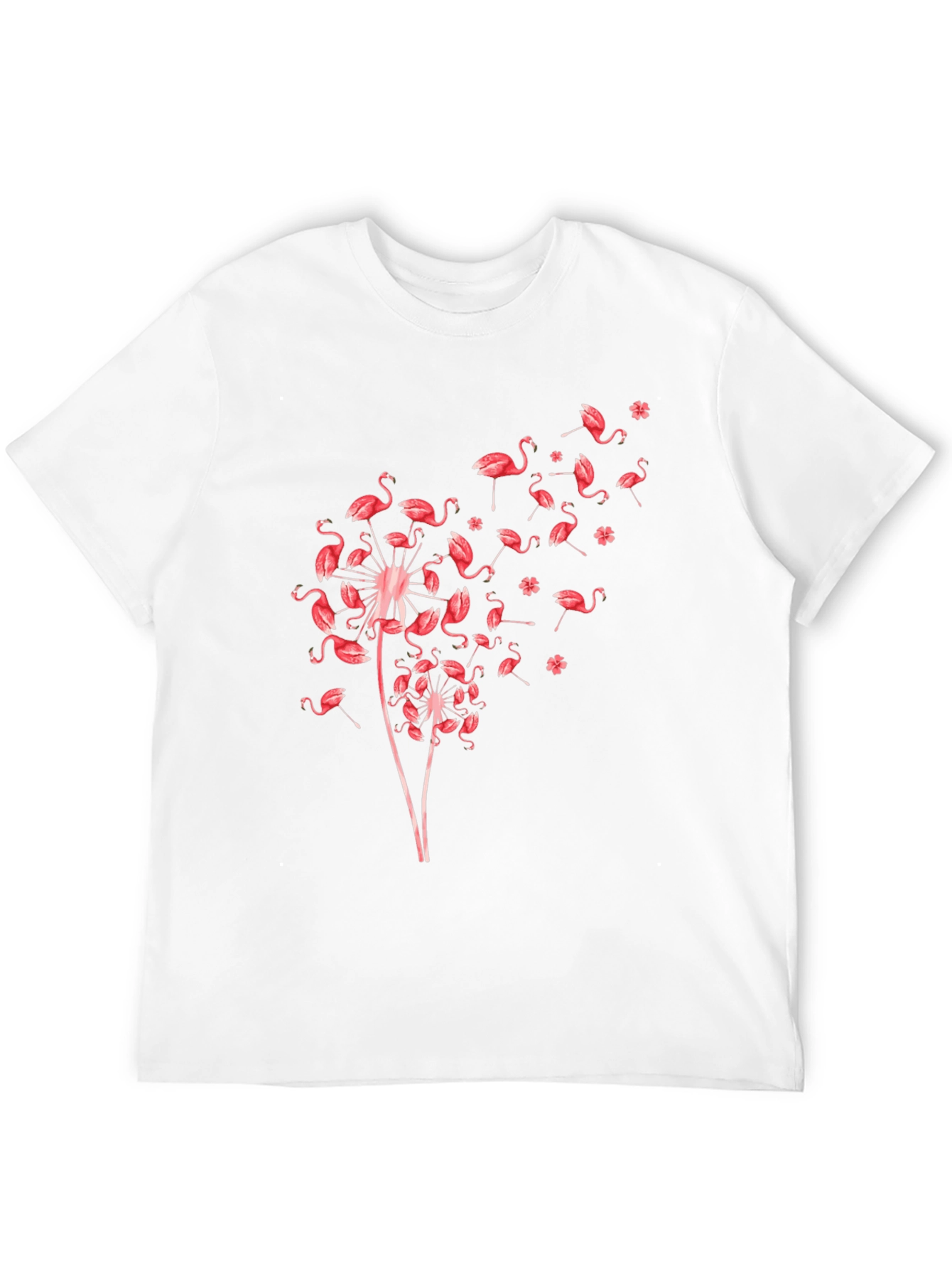 Flamingo Dandelion Graphic Print T-Shirt
